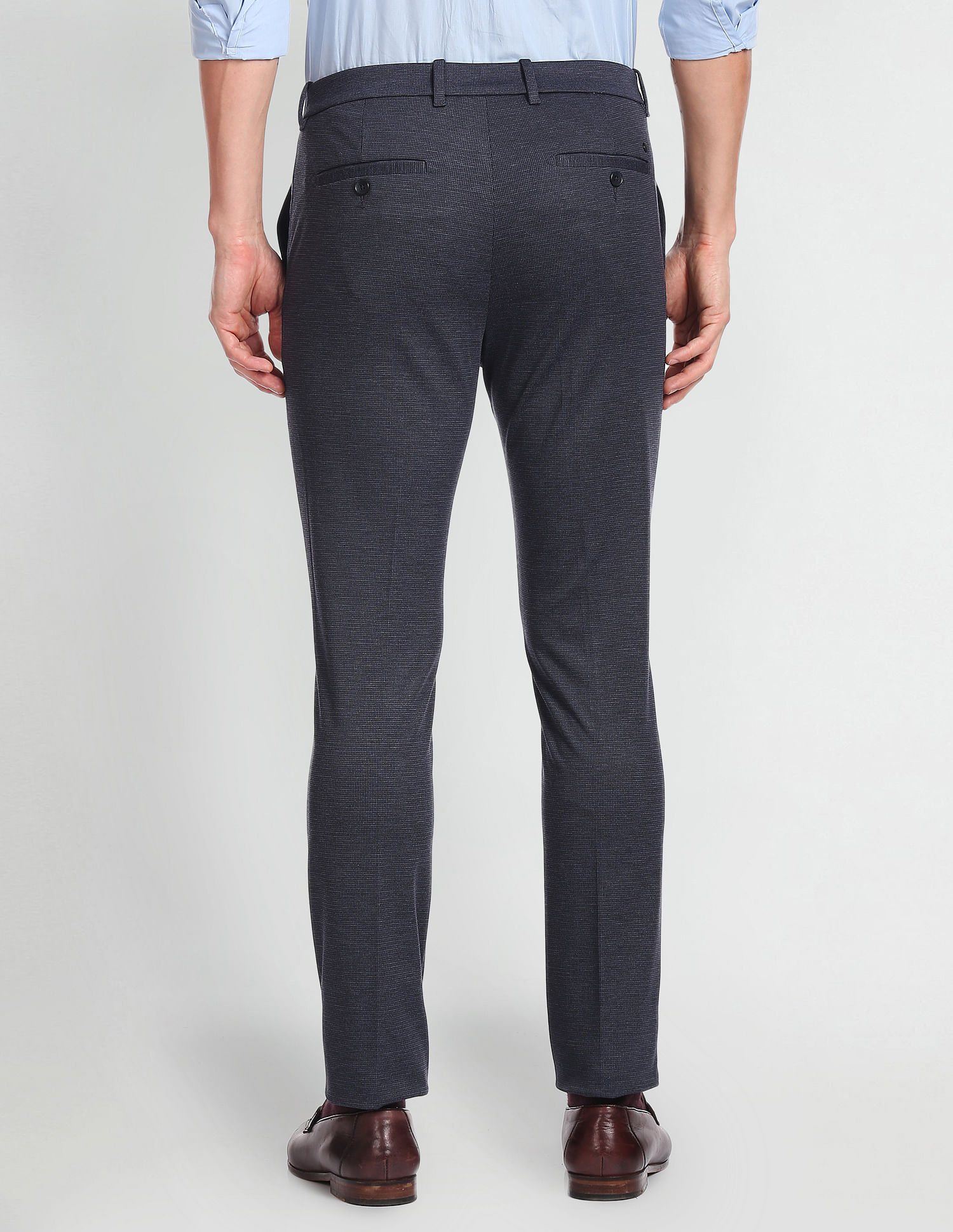 Arrow Micro Check Super Slim Fit Trousers