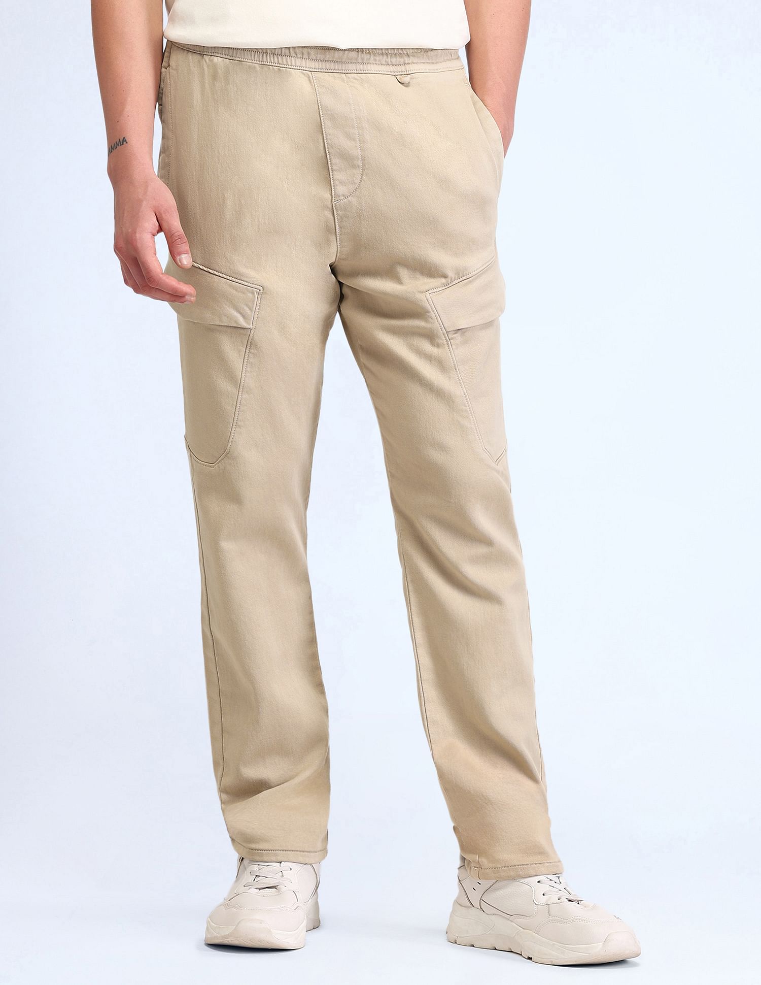Flying Machine Solid Slim Fit Trousers