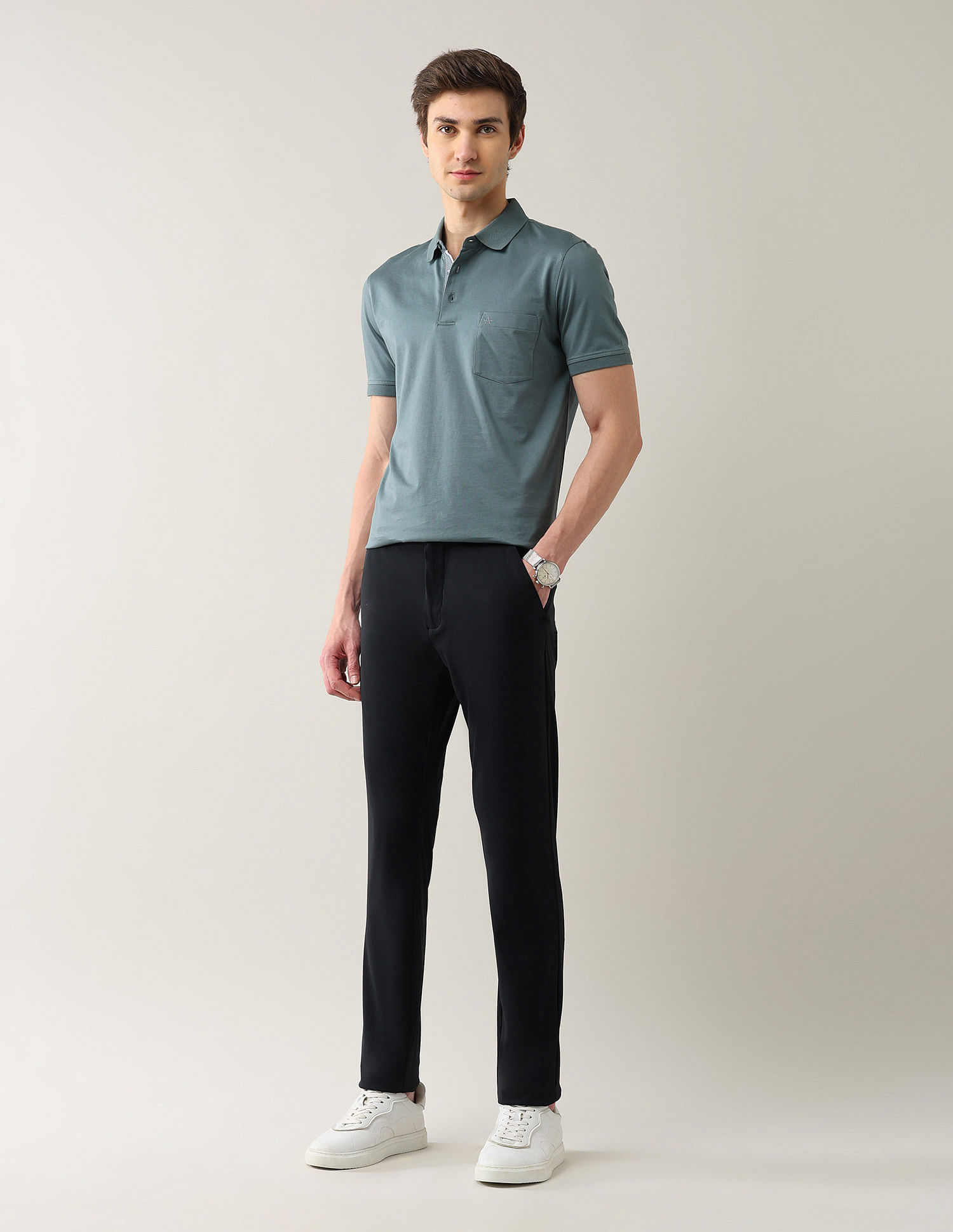 Arrow Solid Regular Fit Polo Shirt