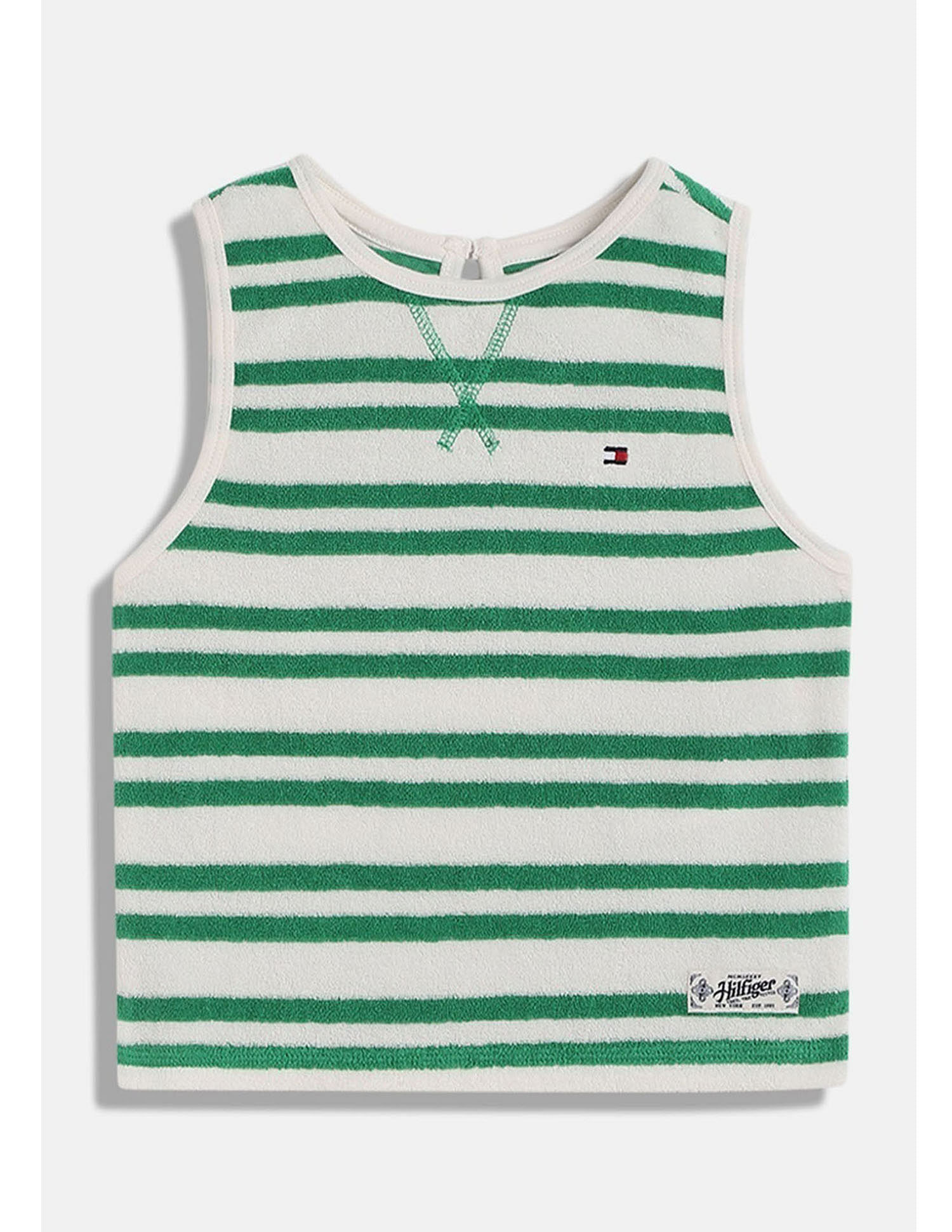 Tommy Hilfiger Kids Girls Striped Slim-Fit Cotton T-Shirt