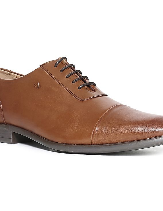 Louis Philippe Solid Brown Formal Shoes