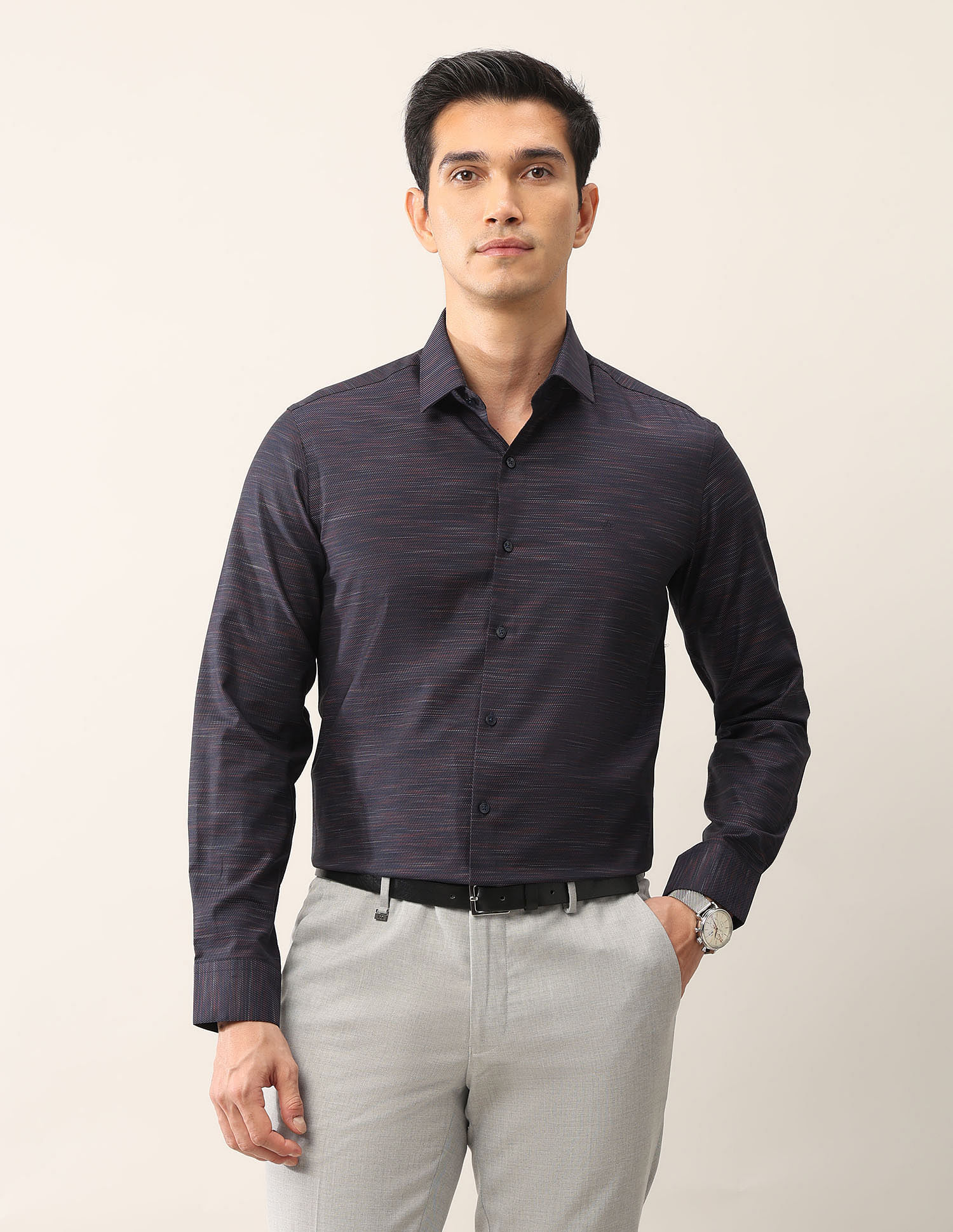 Arrow Textured Regular Fit Ceremonial Shirt