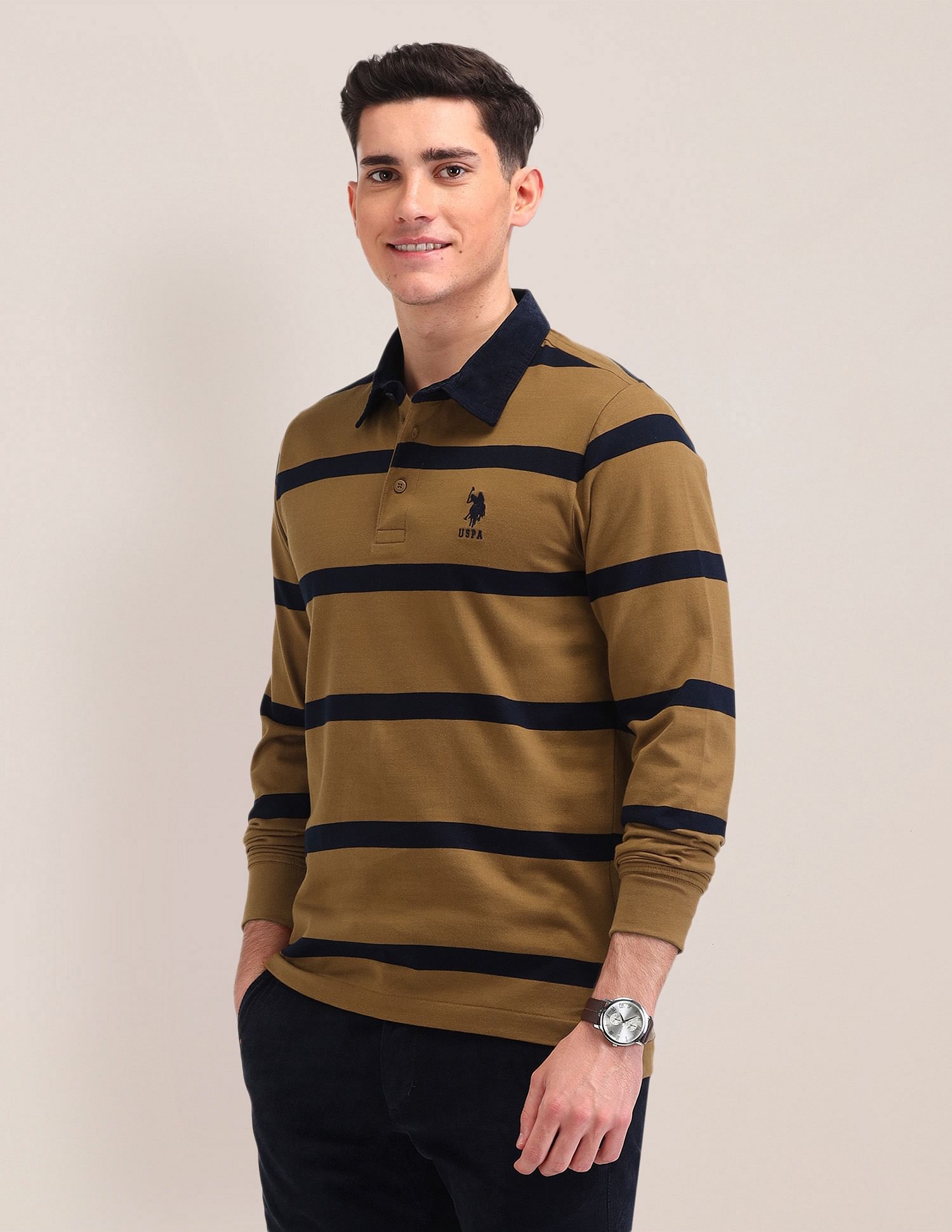 U.S. Polo Assn. Horizontal Striped Slim Fit Polo Shirt