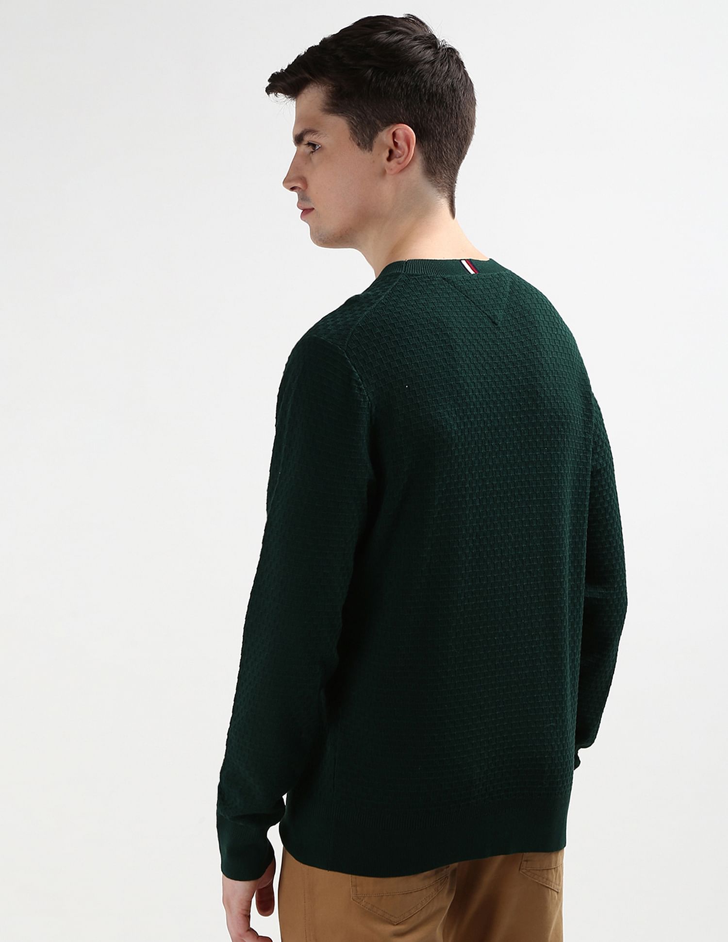 Tommy Hilfiger Mercerized Cotton Check Sweater