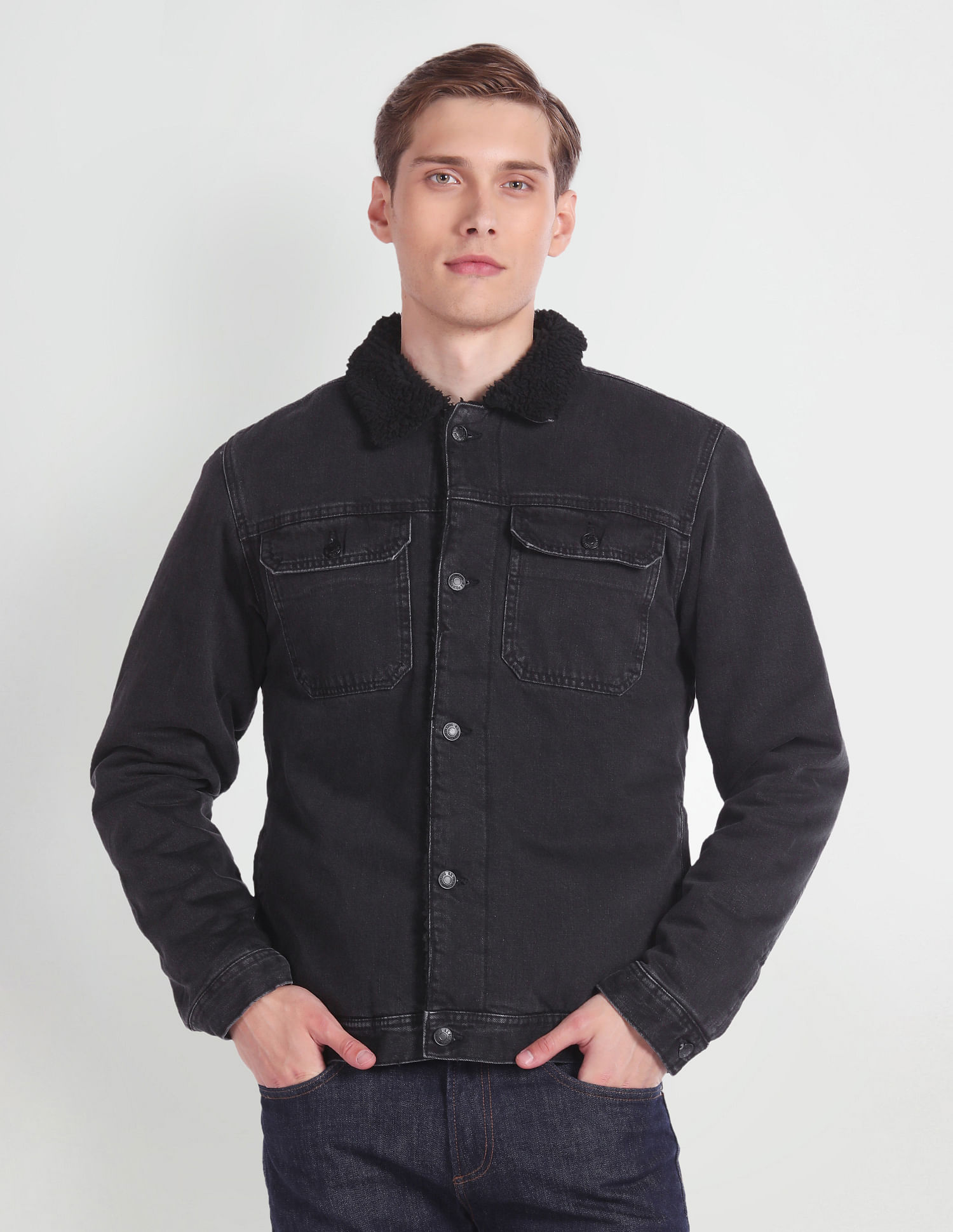 U.S. Polo Assn. Denim Co. Sherpa Washed Denim Jacket