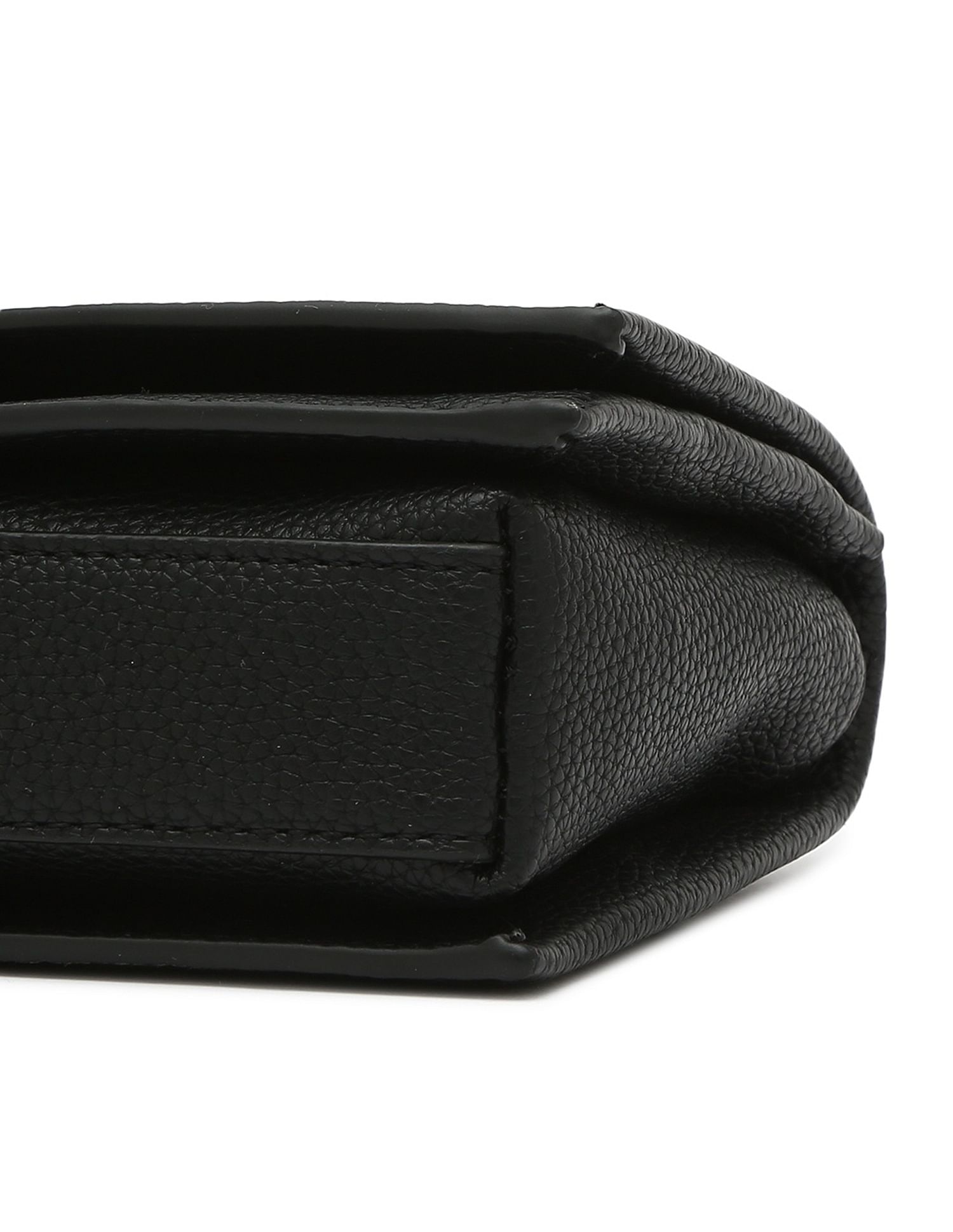 Tommy Hilfiger Solid Black Pu Sling Bag