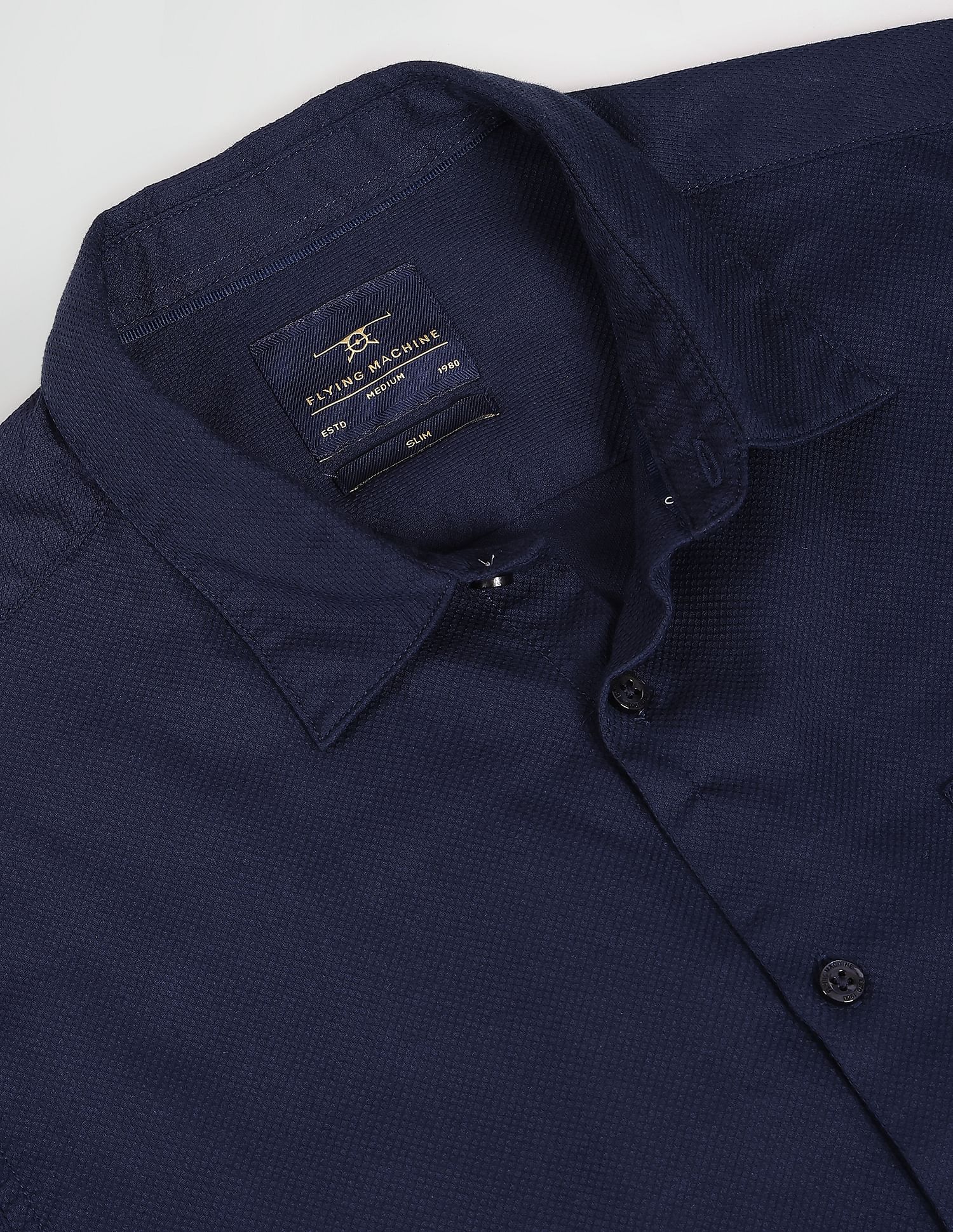 Flying Machine Patterned Dobby Slim Fit Shirt