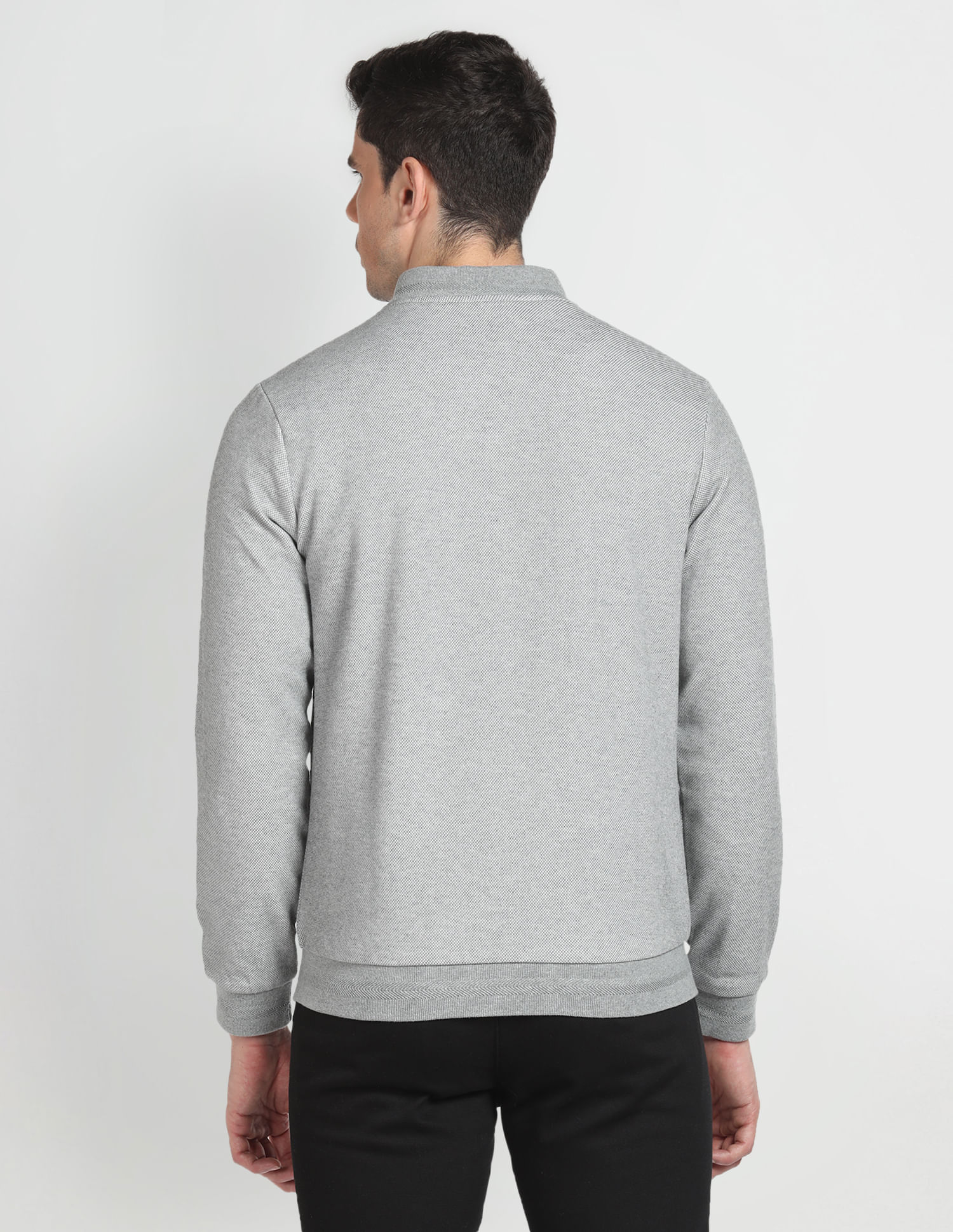 Buy Arrow Sports Stand Collar Knitted Jacket - NNNOW.com