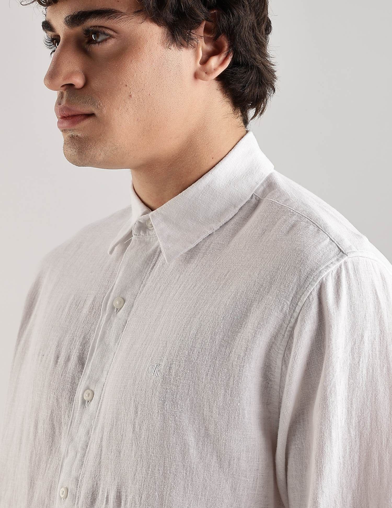 Calvin Klein Jeans Solid Regular-Fit Cotton Shirt