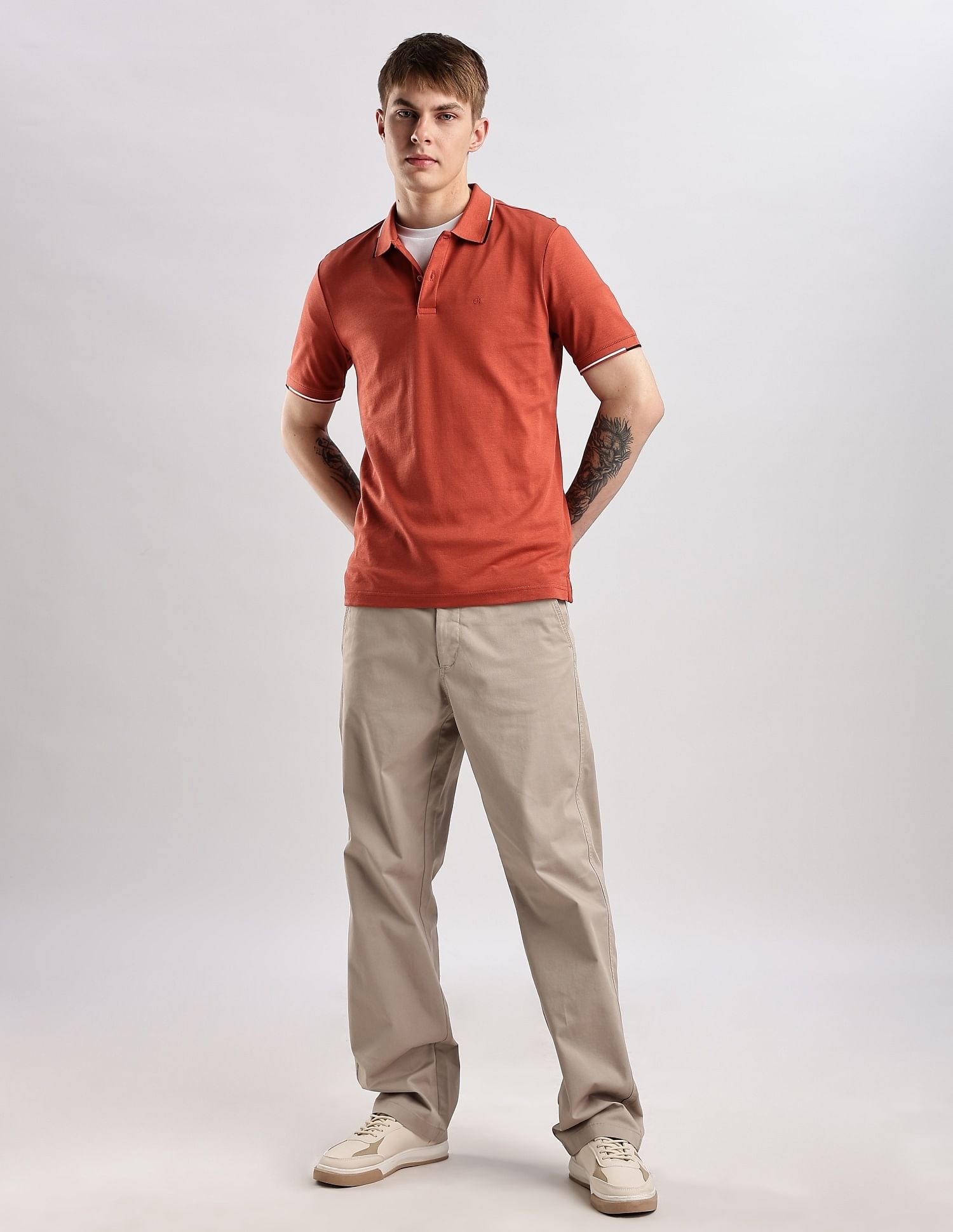 Calvin Klein Jeans Solid Slim Fit Cotton Polo Shirt