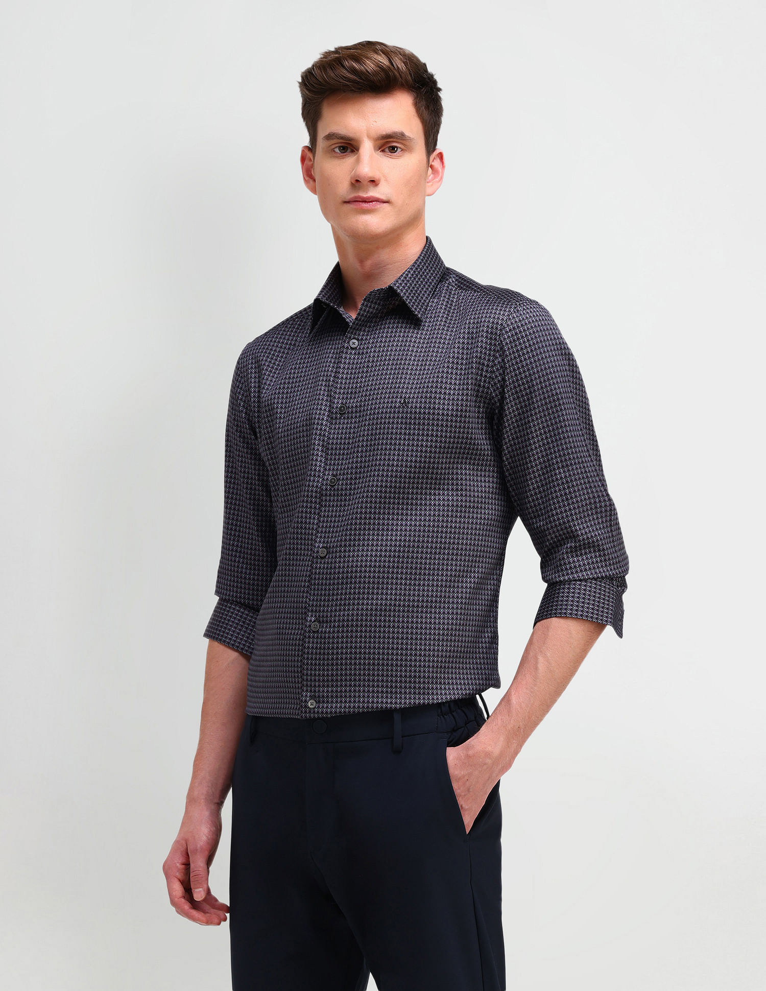 Arrow Newyork Slim Fit All-Over Pattern Shirt