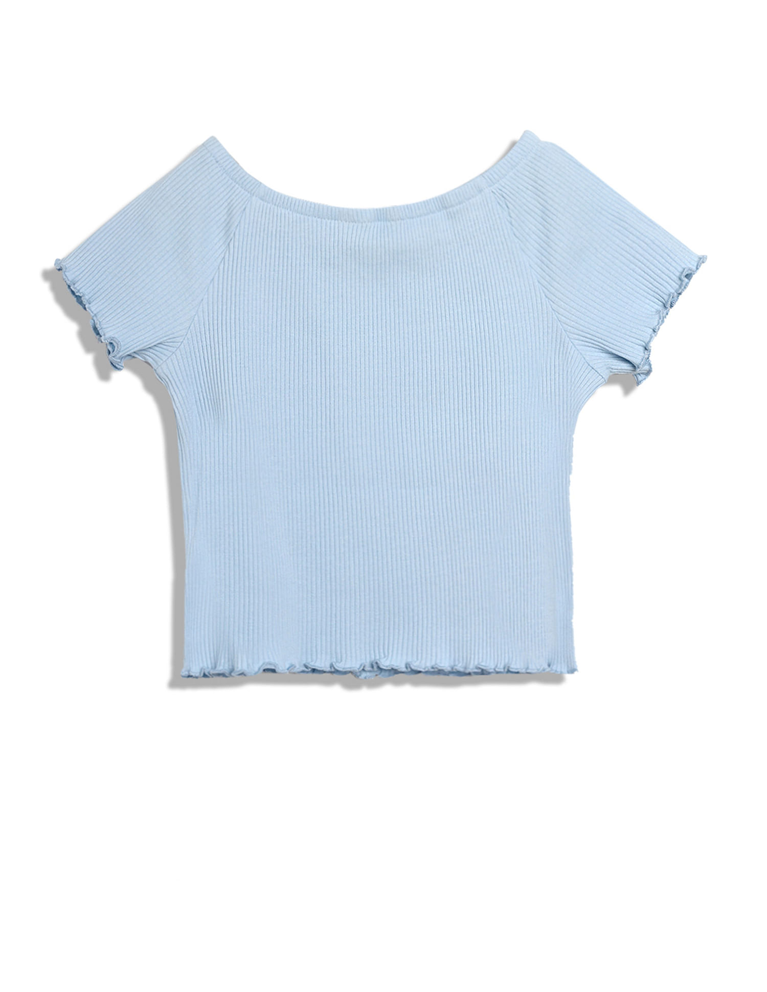 Tommy Hilfiger Kids Girls Boat Neck Ribbed T-Shirt