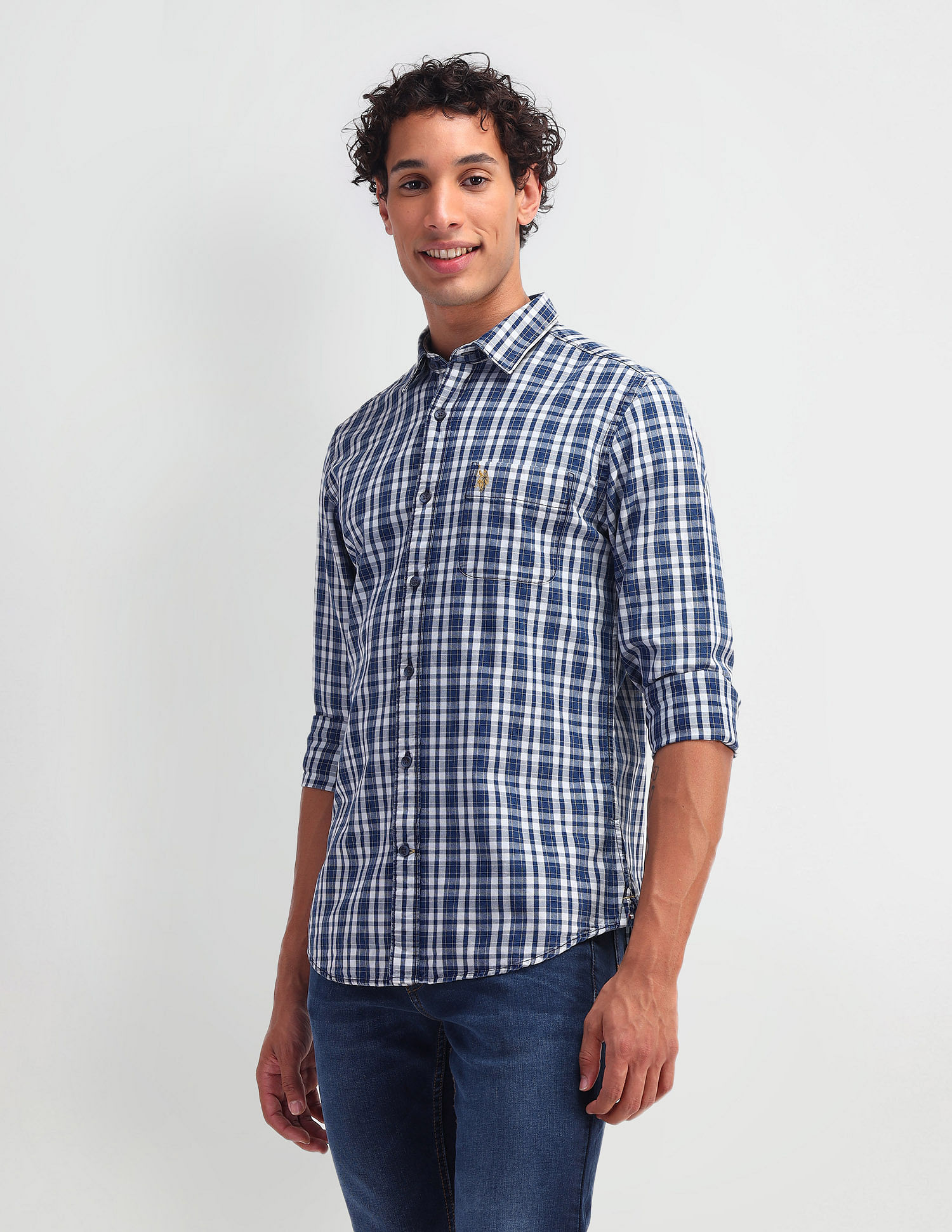 U.S. Polo Assn. Denim Co. Slim Fit Tartan Checked Shirt