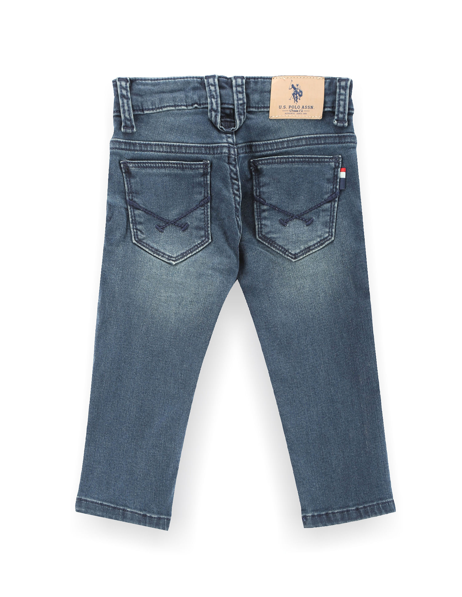 U.S. Polo Assn. Kids Boys Mid Rise Stone Wash Jeans