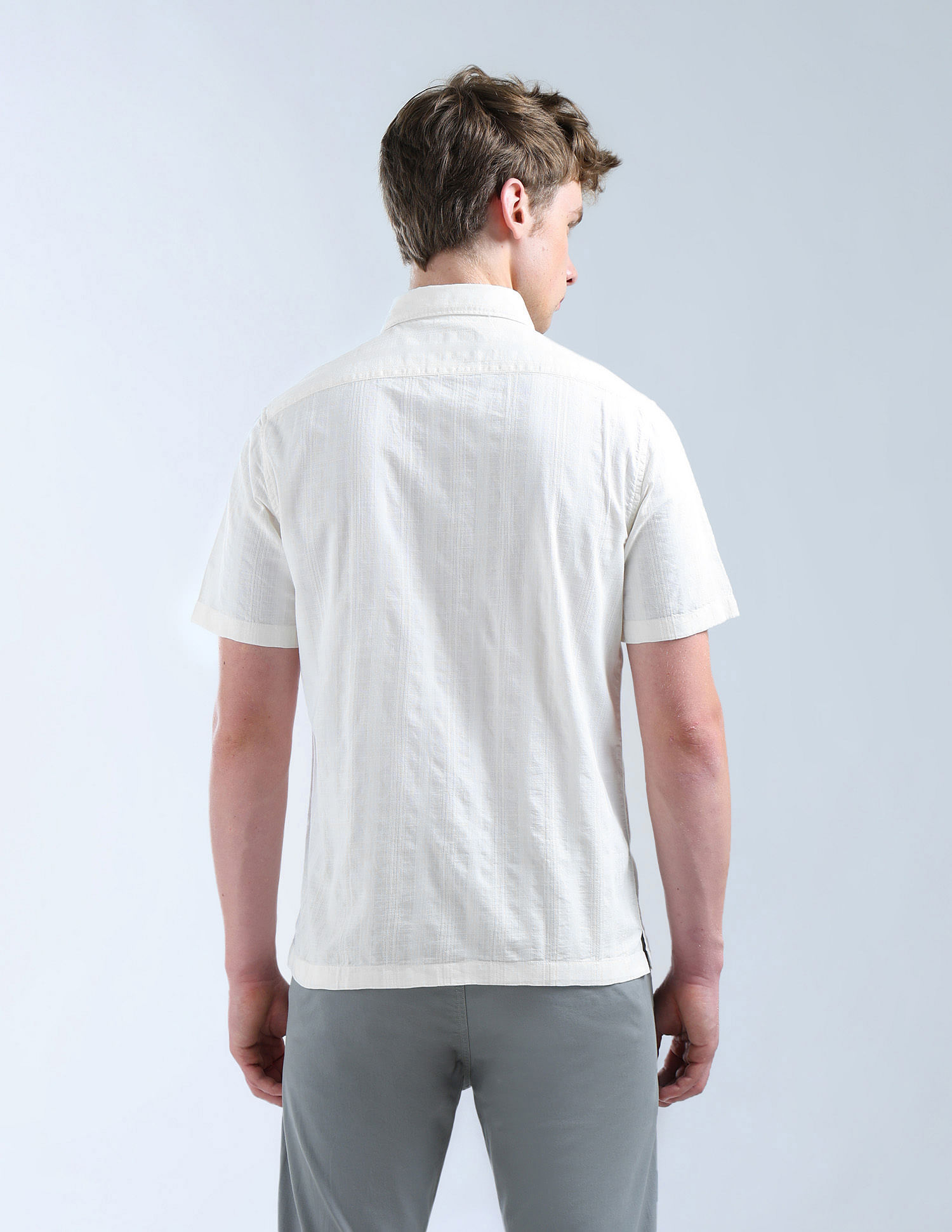 Flying Machine Textured Pattern Regular Fit Shirt