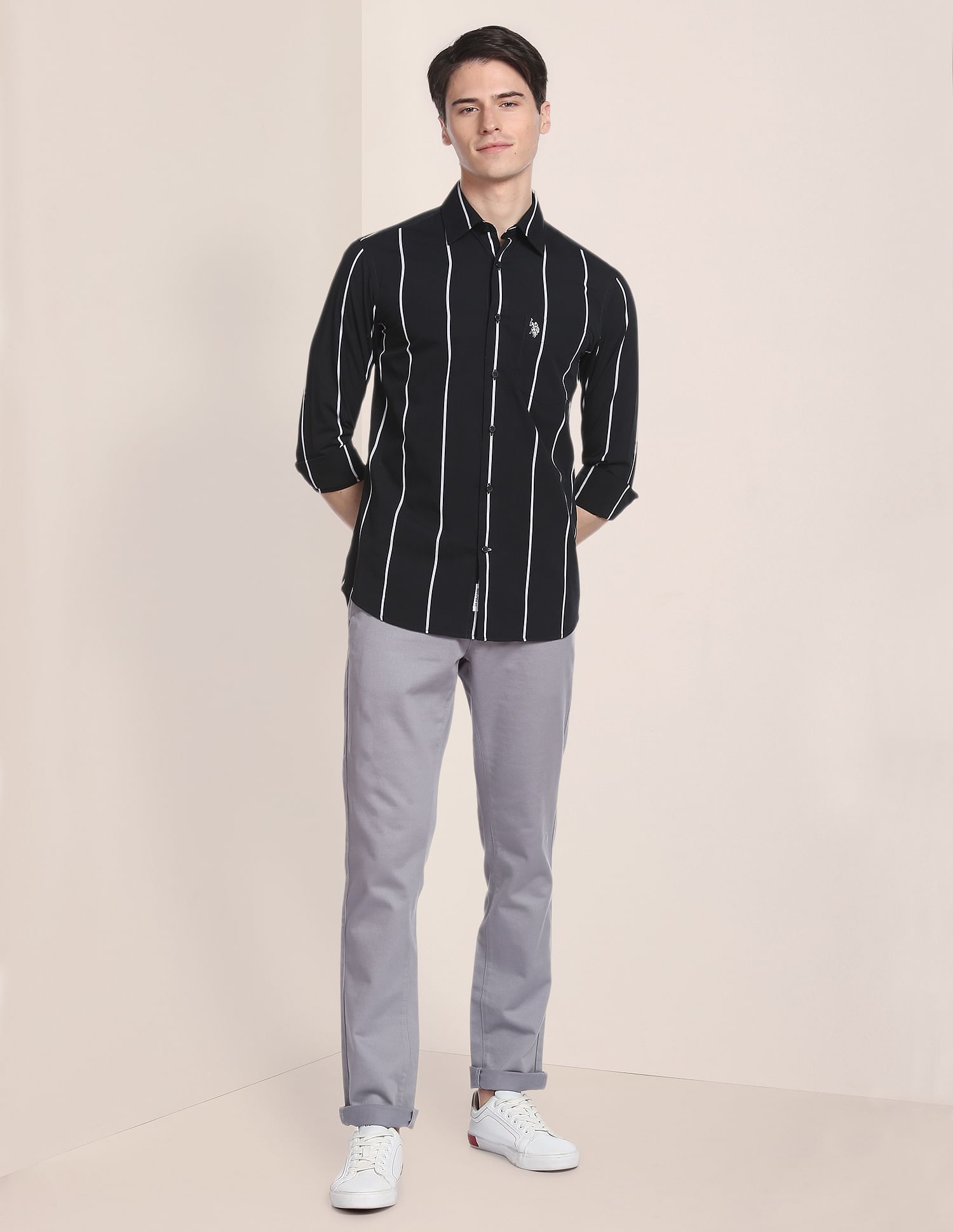 U.S. Polo Assn. Iconic Peached Stripe Shirt