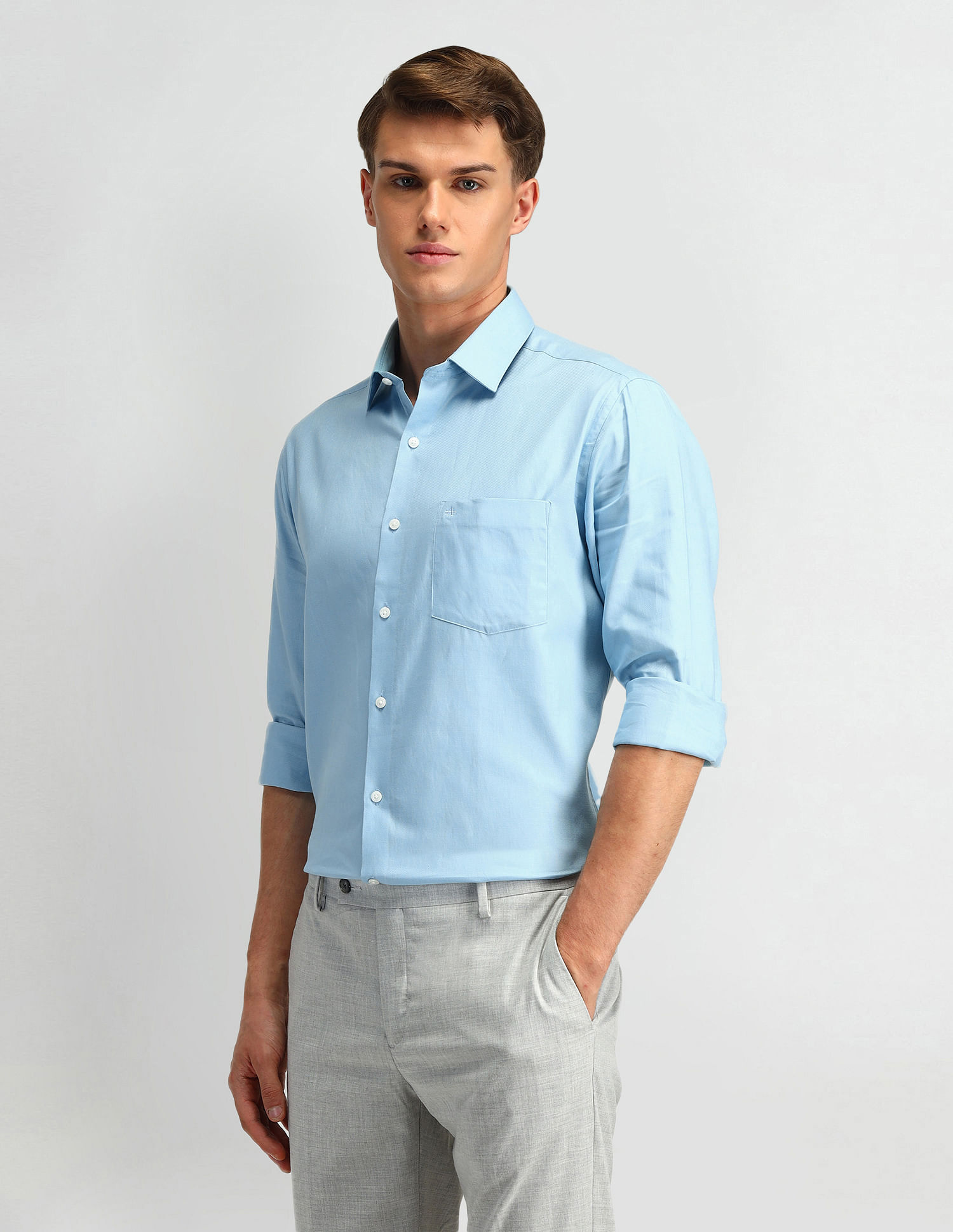 Arrow Textured Manhattan Slim Fit Shirt