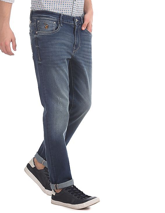 Delegeren Verouderd Monica Buy Men Blue Brandon Slim Tapered Fit Faded Jeans online at NNNOW.com