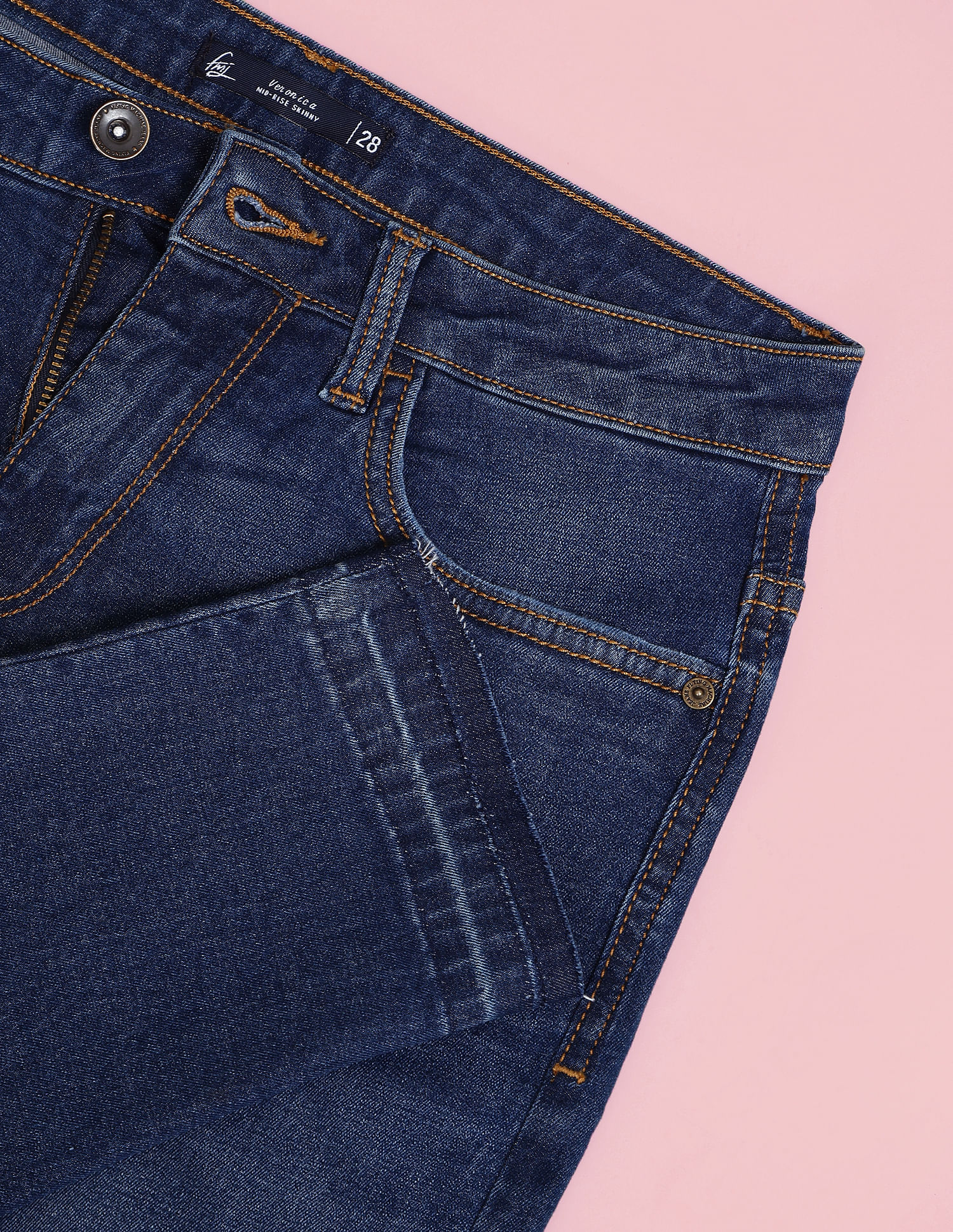 Flying Machine Women Veronica Skinny Fit Mid Rise Stone Wash Jeans