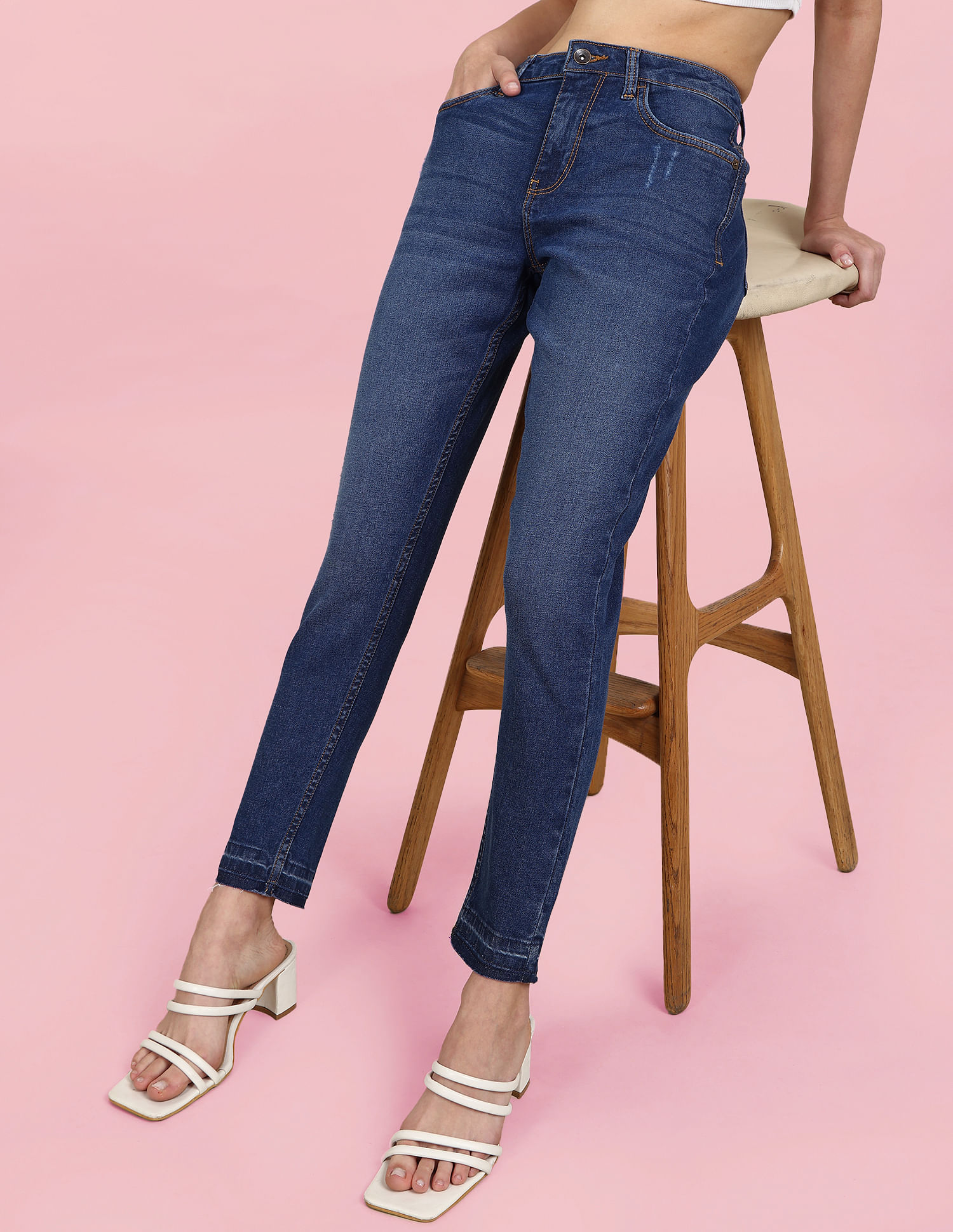 Flying Machine Women Veronica Skinny Fit Mid Rise Stone Wash Jeans