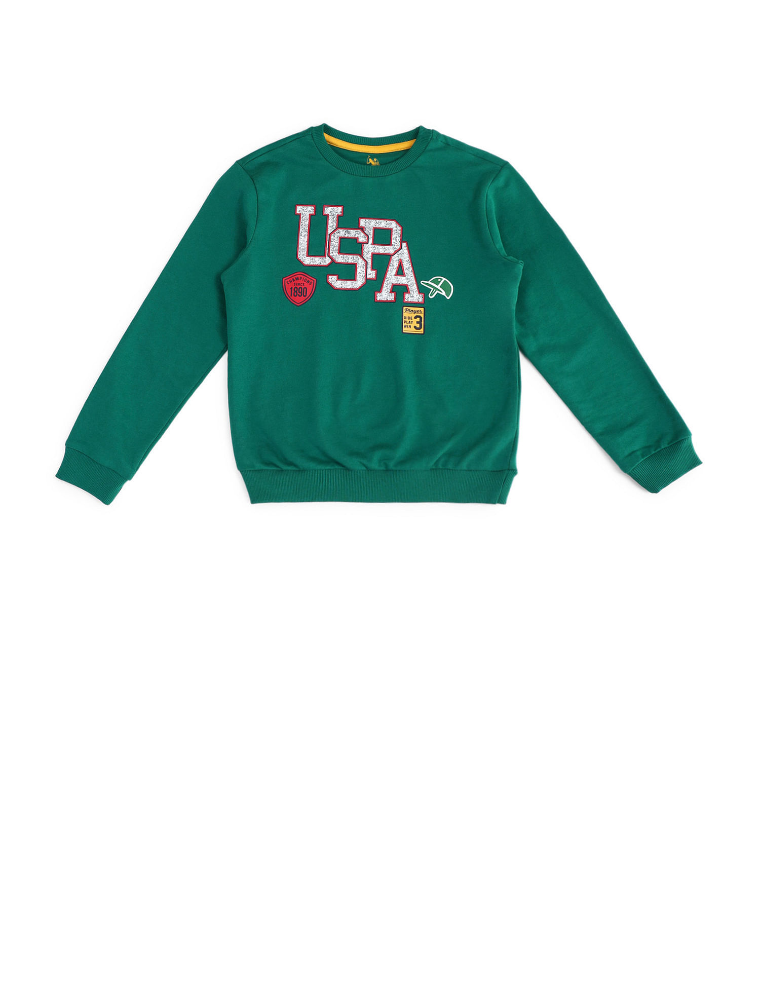 U.S. Polo Assn. Kids Brand Printed Regular Fit Sweatshirt