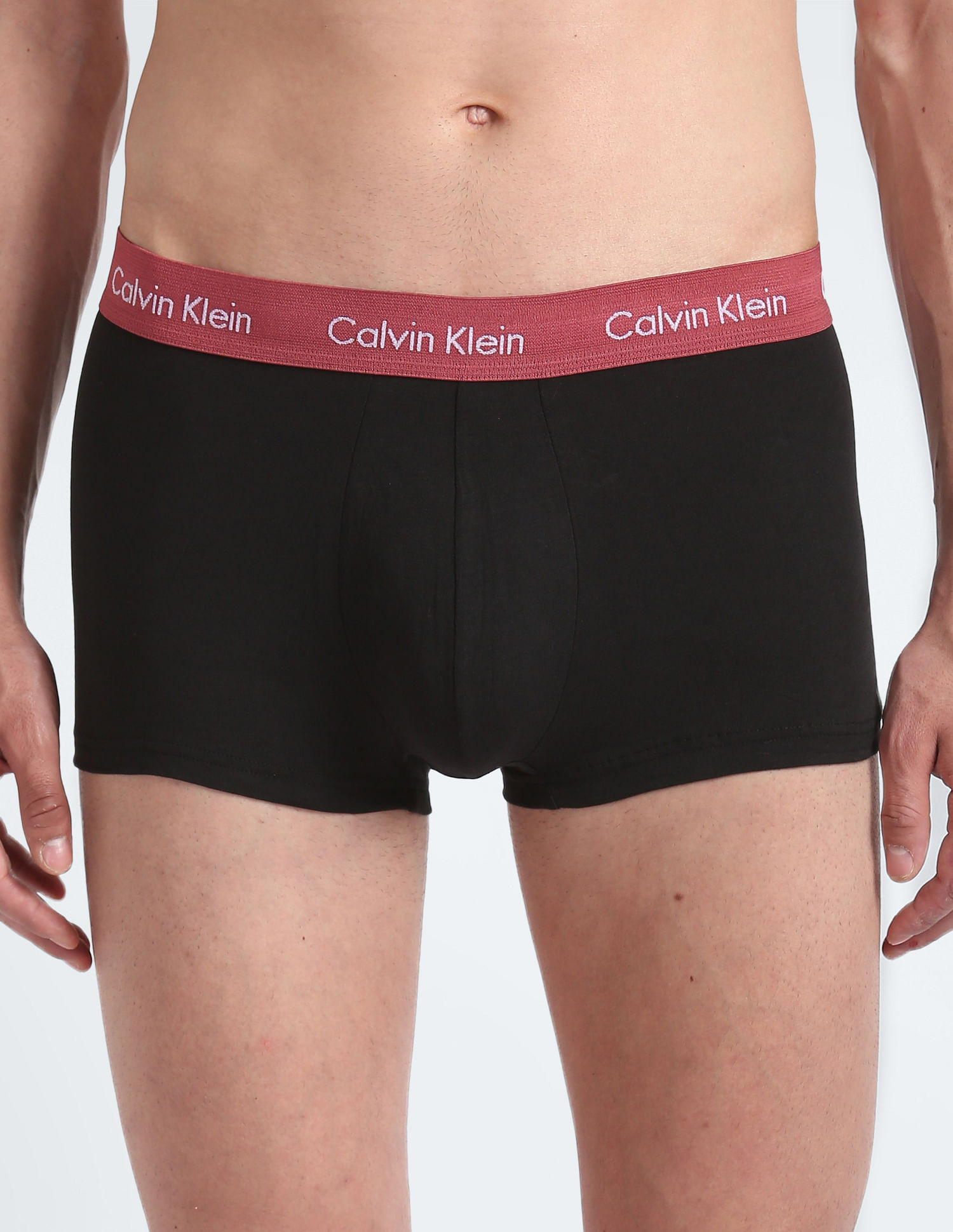 Buy Calvin Klein Underwear Solid Mid Rise Trunks - Pack Of 3 