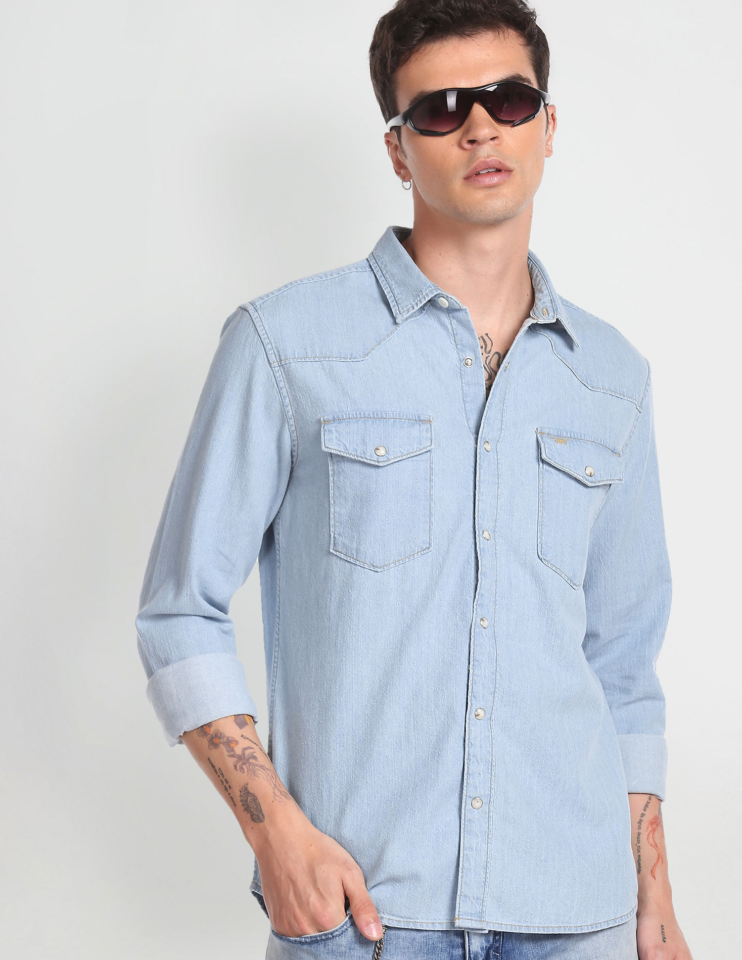 Flying Machine Washed Cotton Shirt