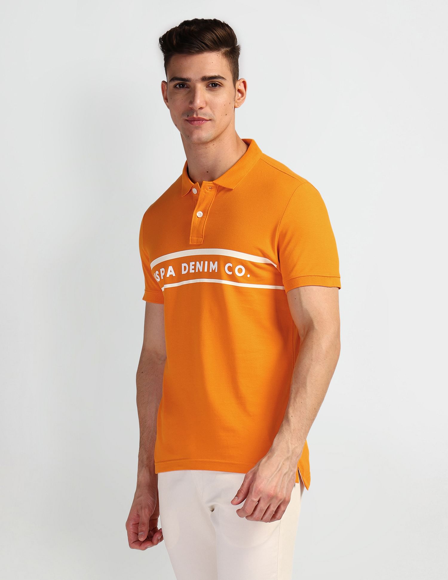 U.S. Polo Assn. Denim Co. Brand Print Pique Polo Shirt