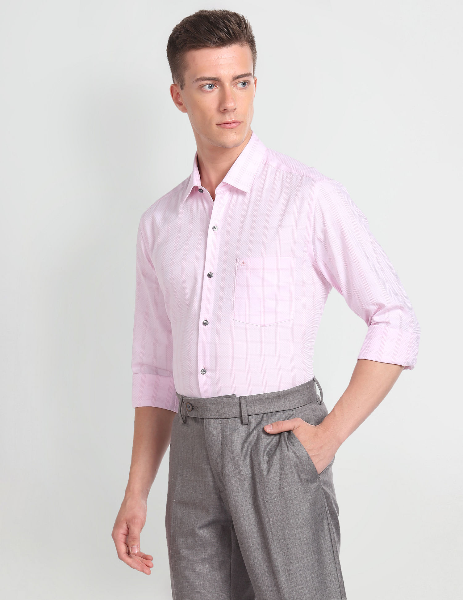 Arrow Manhattan Slim Fit Dobby Formal Shirt