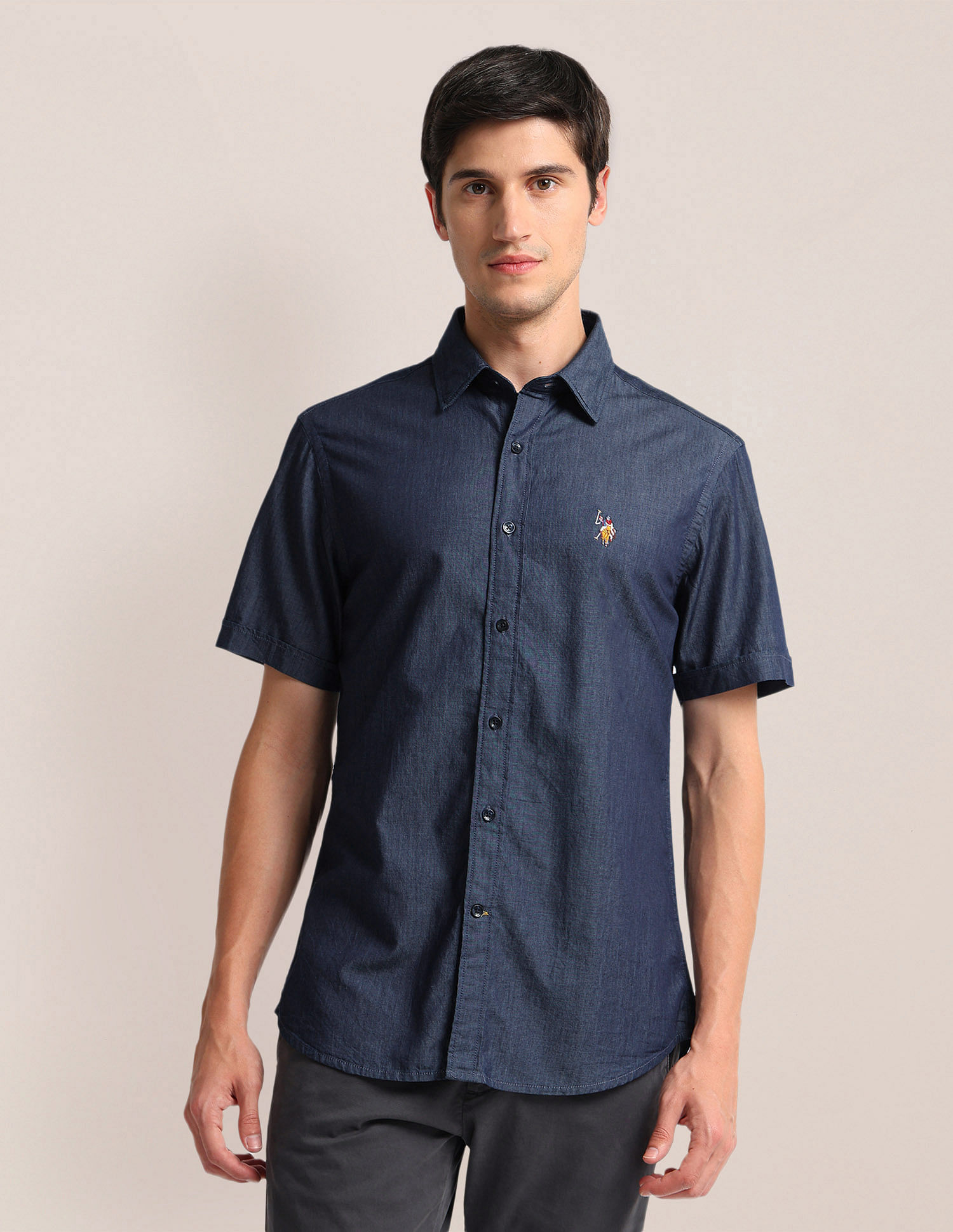 U.S. Polo Assn. Tailored Fit Chambray Shirt
