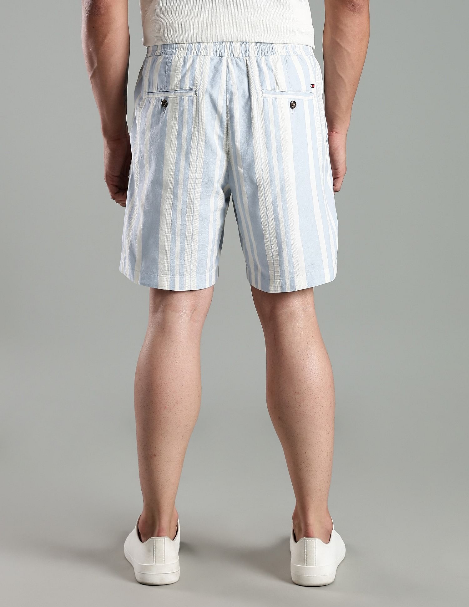 Tommy Hilfiger Regular Fit Striped Mid Rise Shorts
