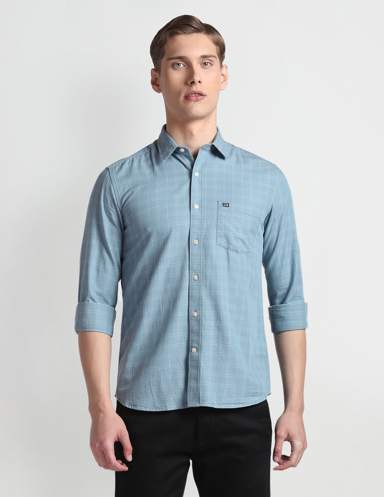 Arrow Sports Manhattan Slim Fit Outline Check Shirt