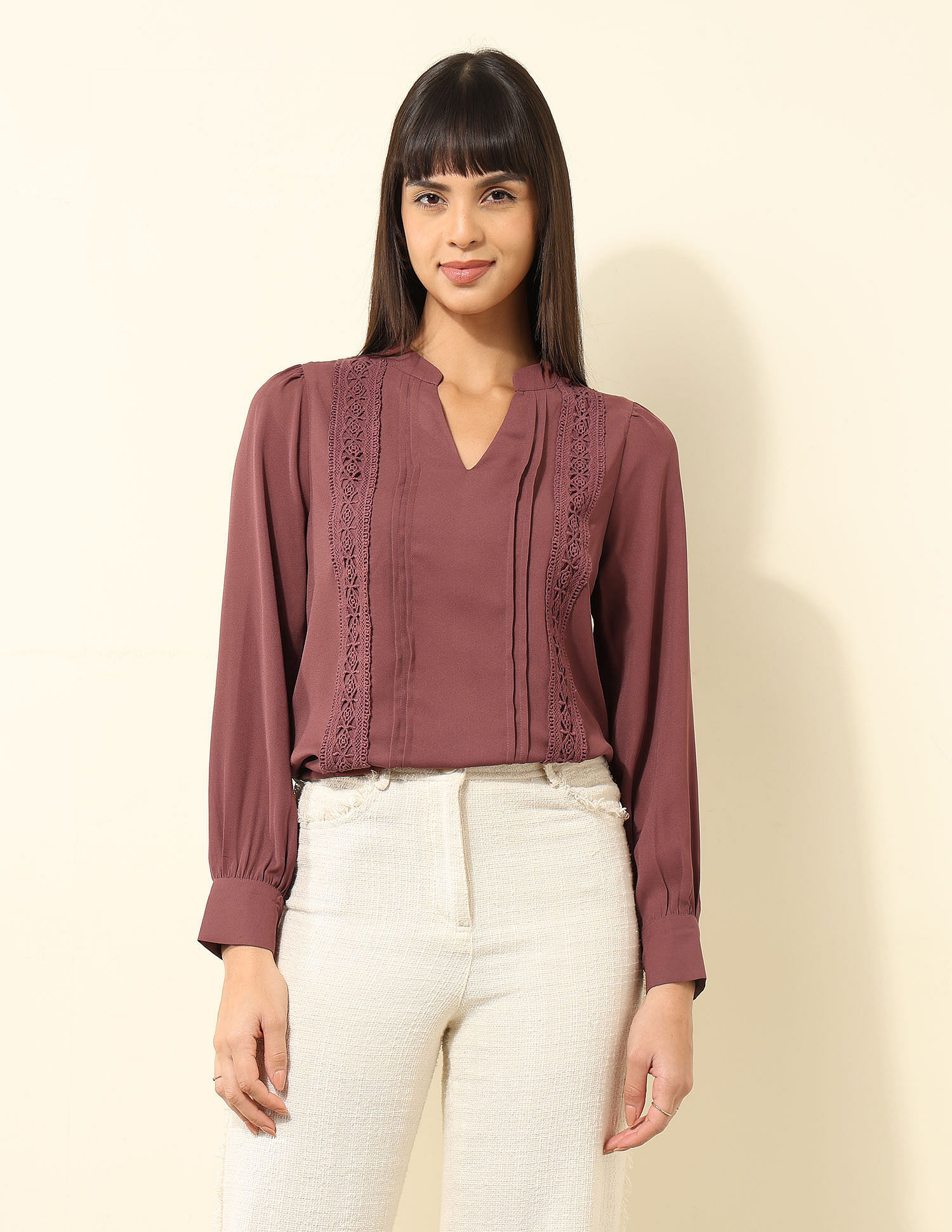 U.S. Polo Assn. Women Lace Detailed Top