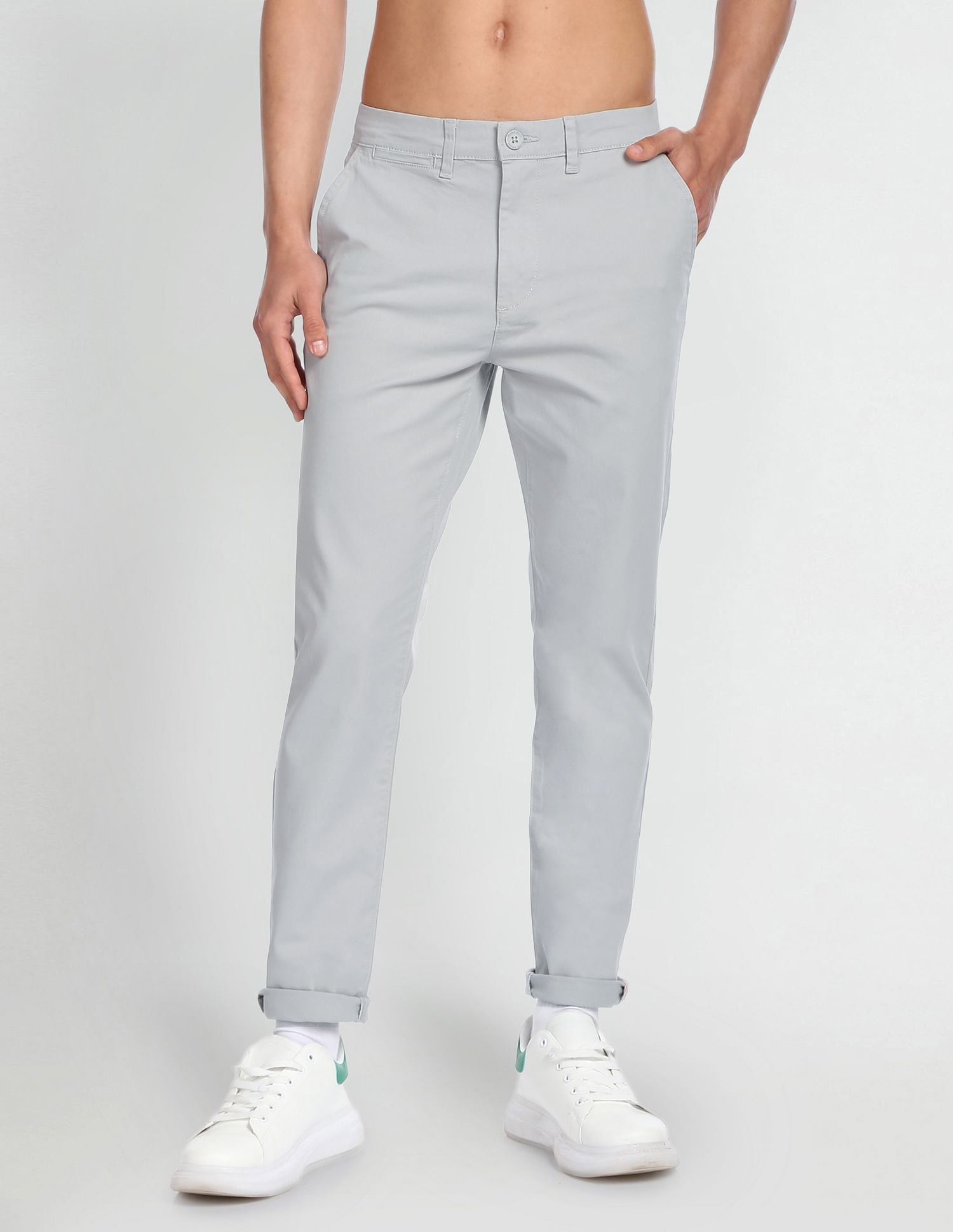 Flying Machine Twill Solid Trousers