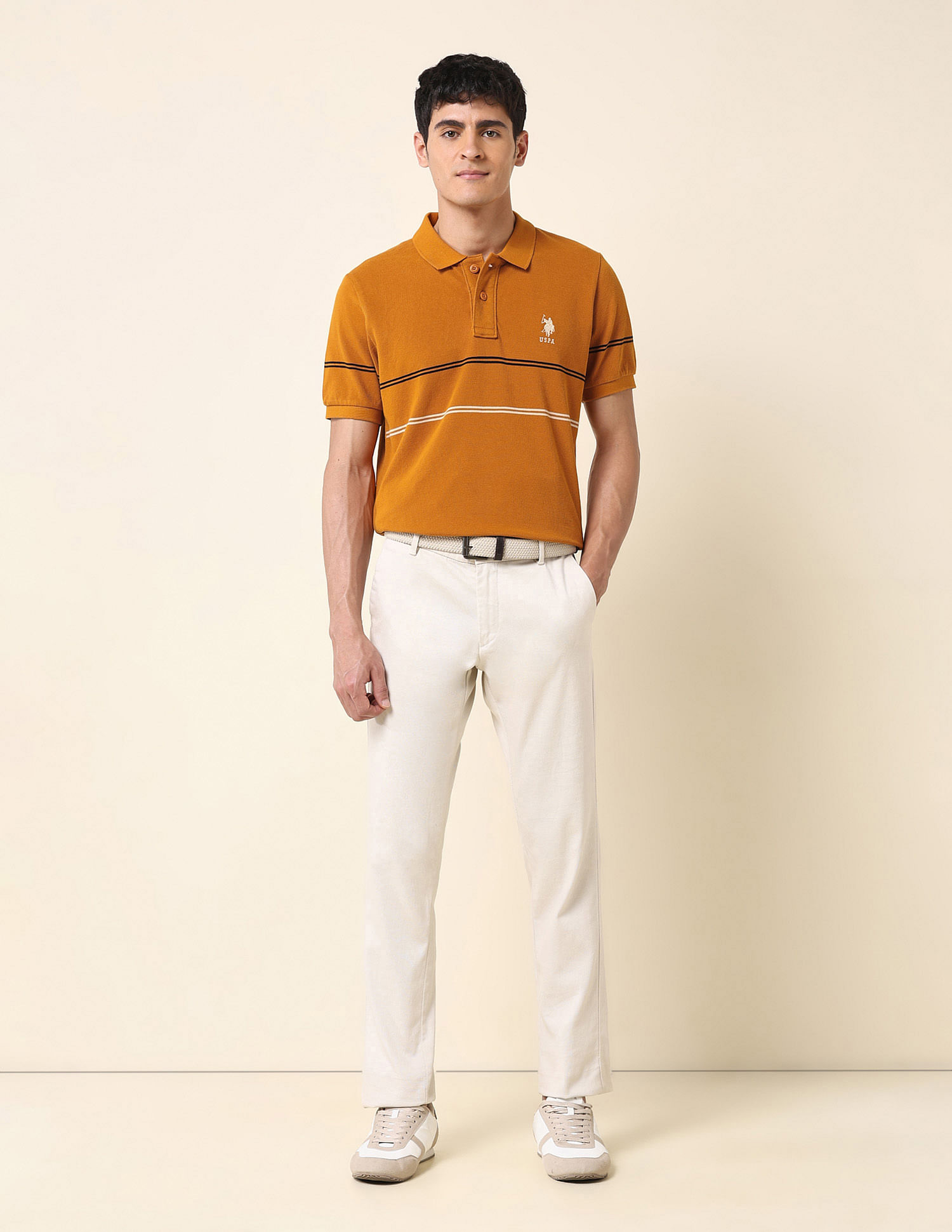 U.S. Polo Assn. Horizontal Striped Classic Polo Shirt