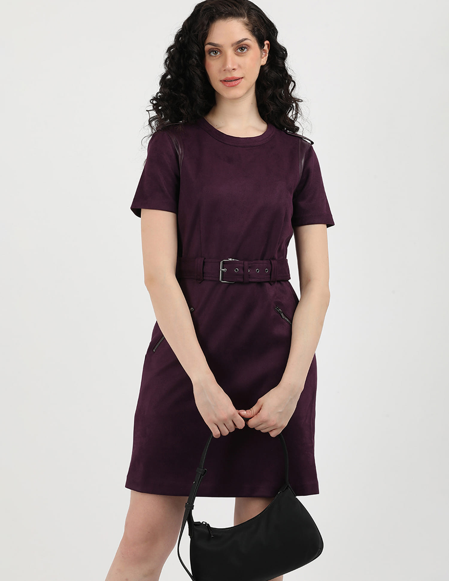 leather black mini dress Faux Leather Fitted Sleeveless Mini Dress Black / Large