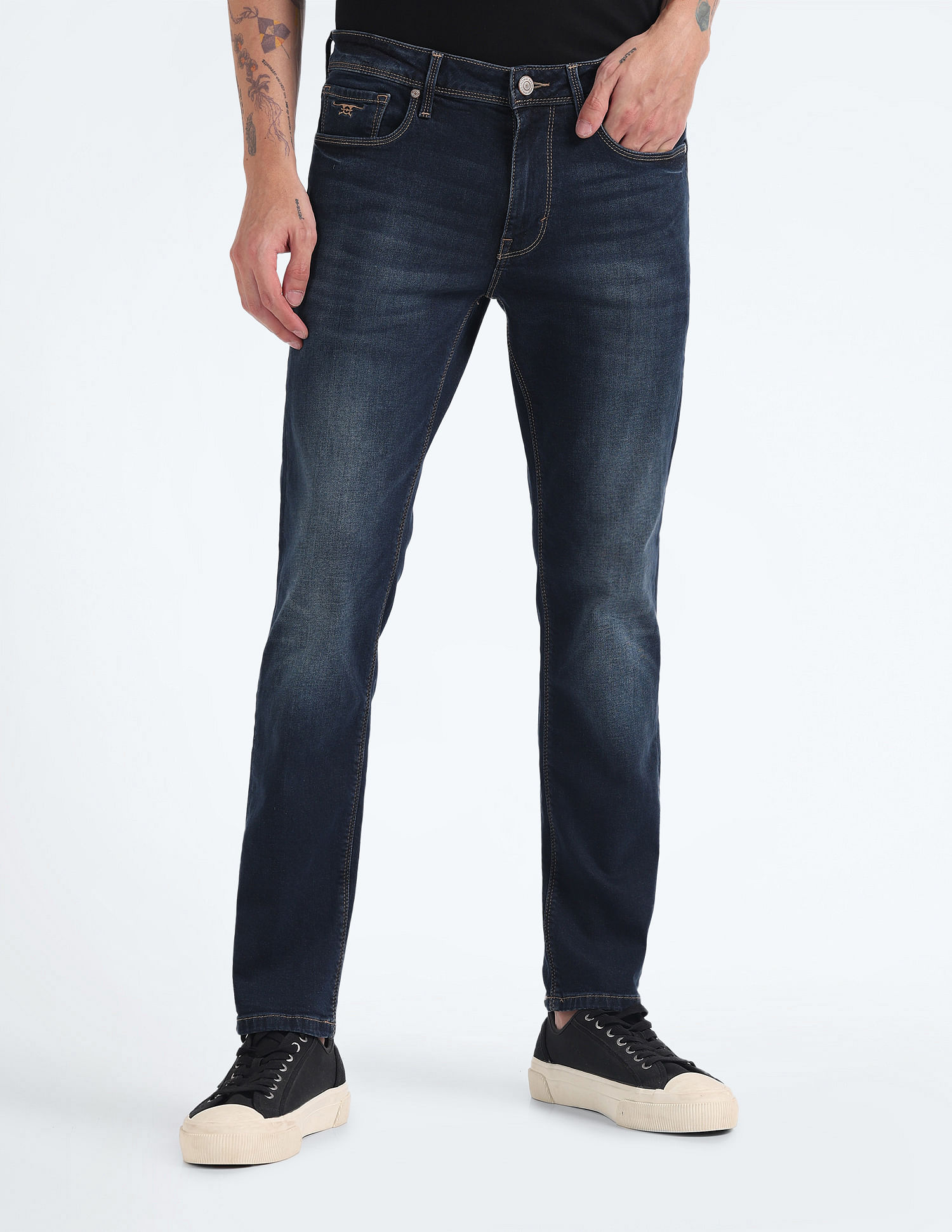 Flying Machine Michael Slim Tapered Stone Wash Jeans