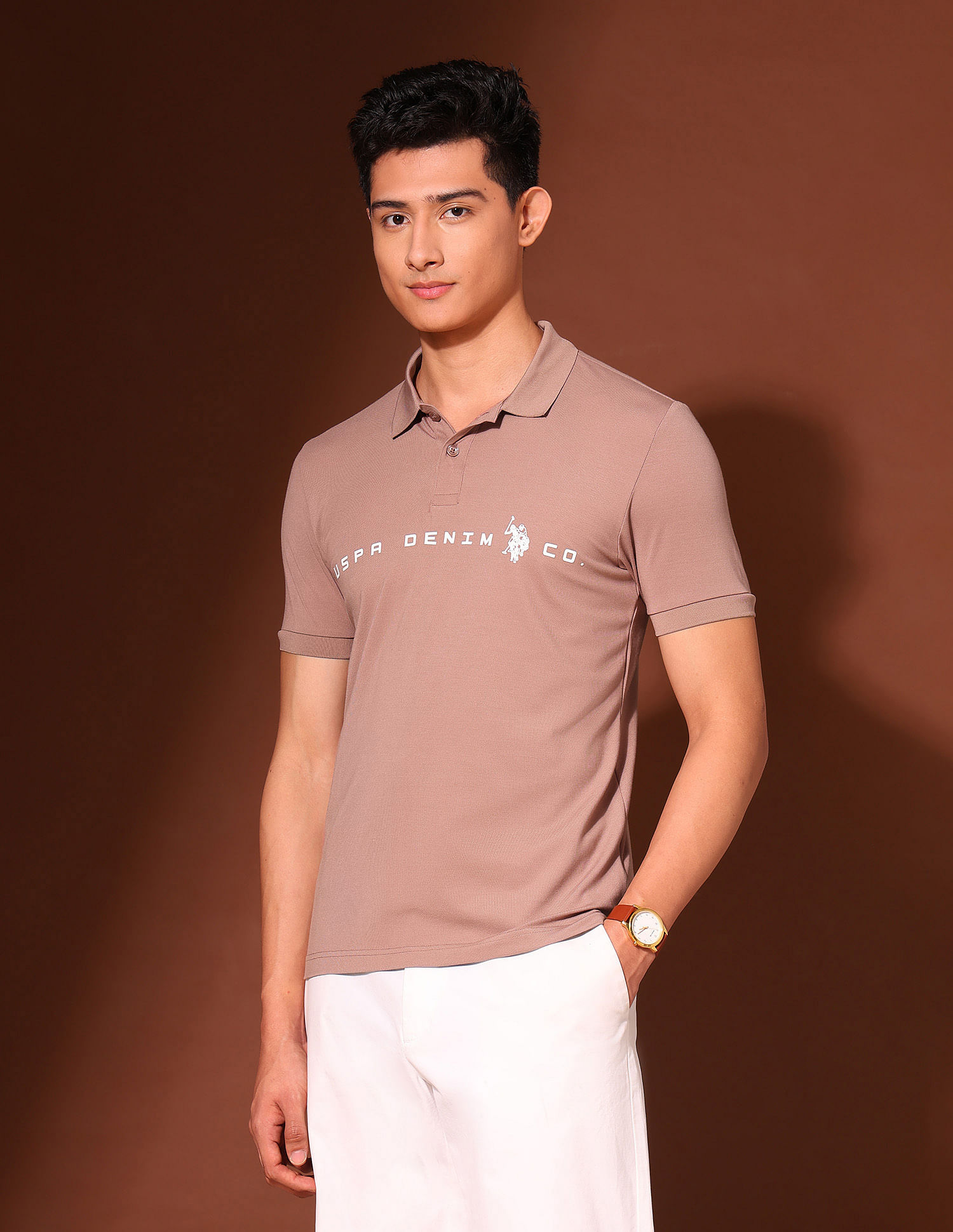 U.S. Polo Assn. Denim Co. Brand Printed Work And Wander Polo Shirt