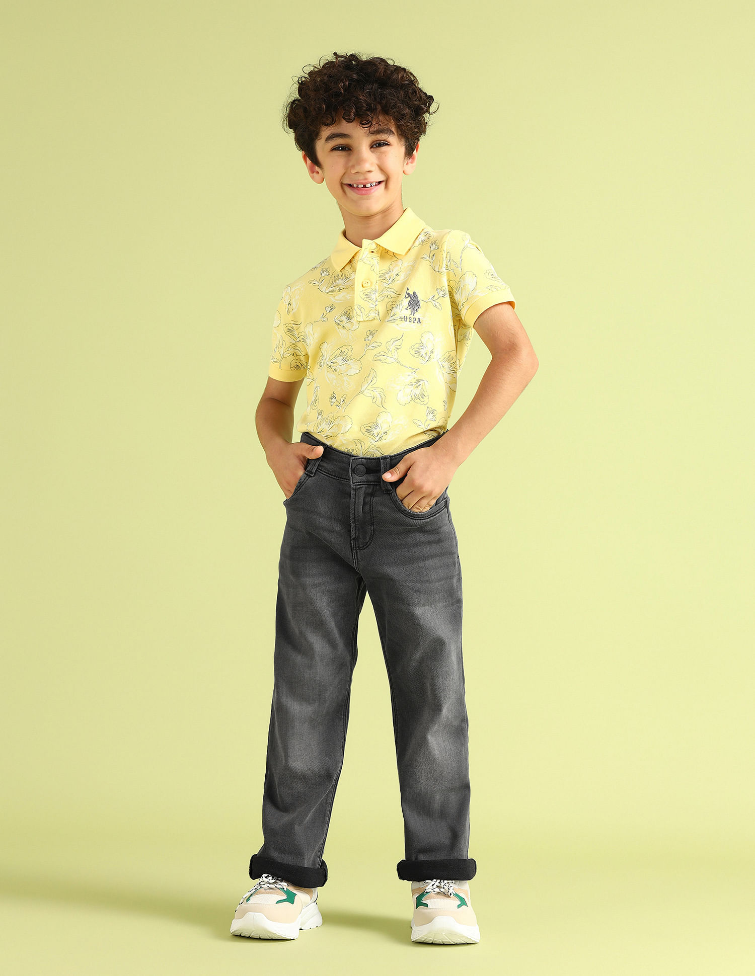 U.S. Polo Assn. Kids Boys Boot Cut Grey Jeans