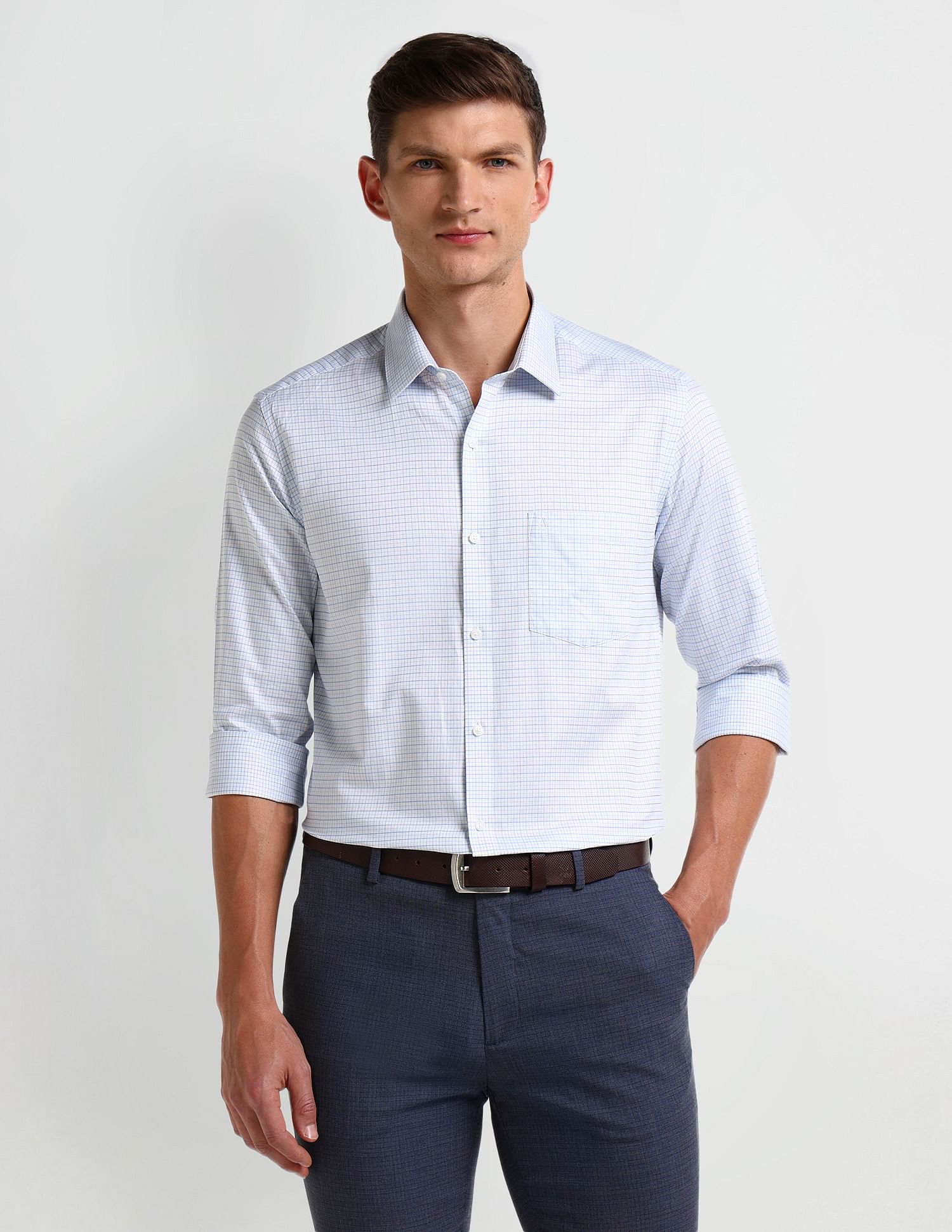 Arrow Plaid Checked Cotton Shirt