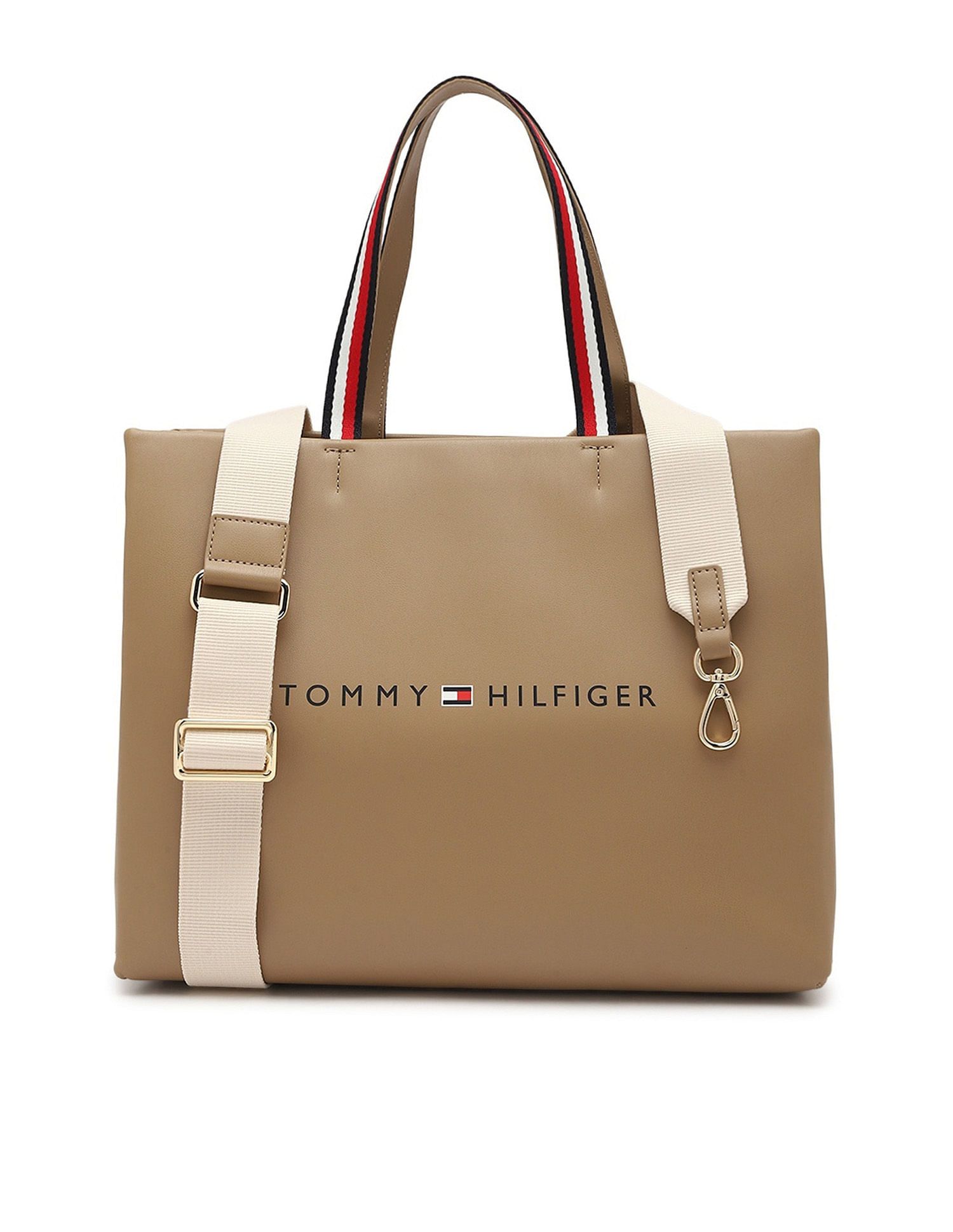 Tommy Hilfiger Logo Khaki Pu Handbags