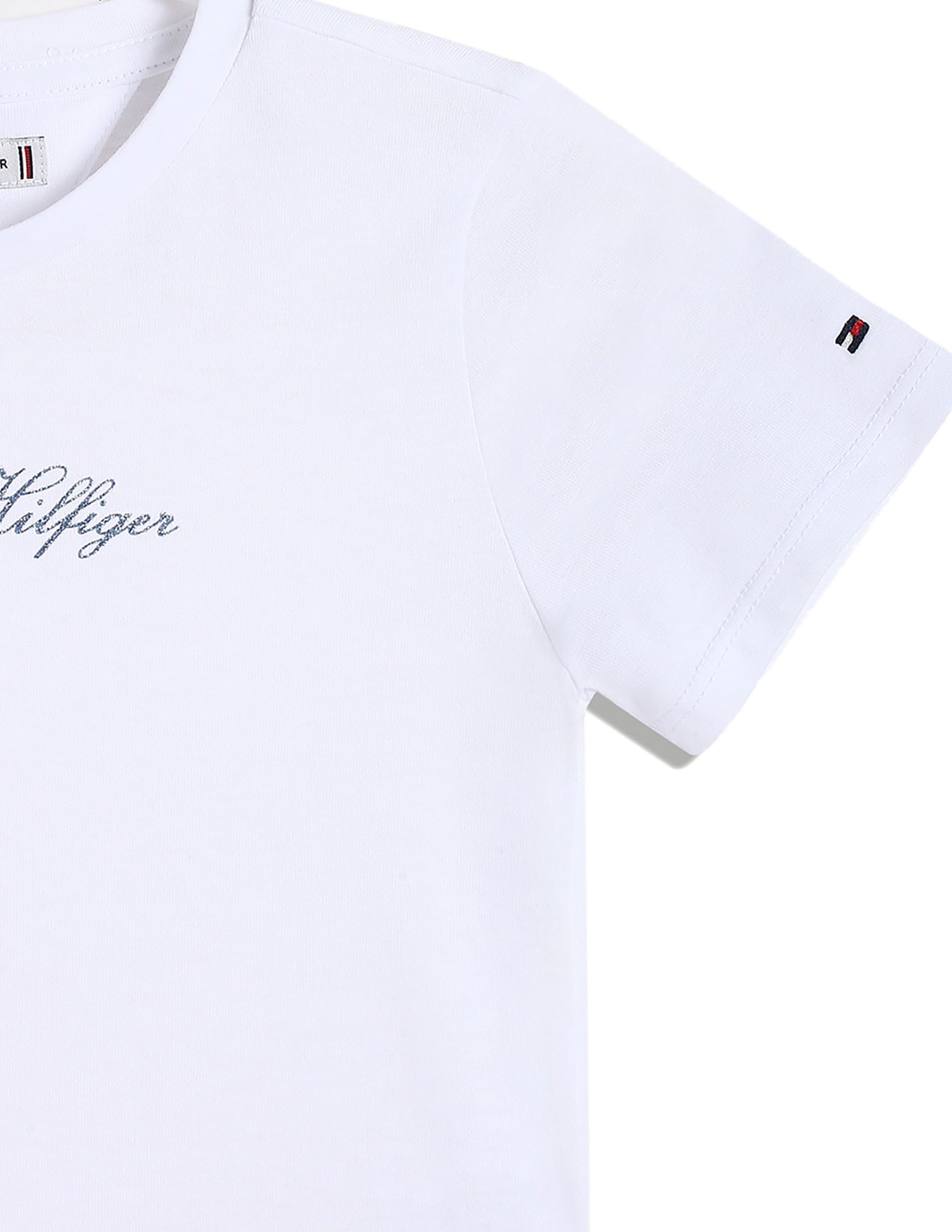 Tommy Hilfiger Kids Girls Logo Slim-Fit Cotton T-Shirt