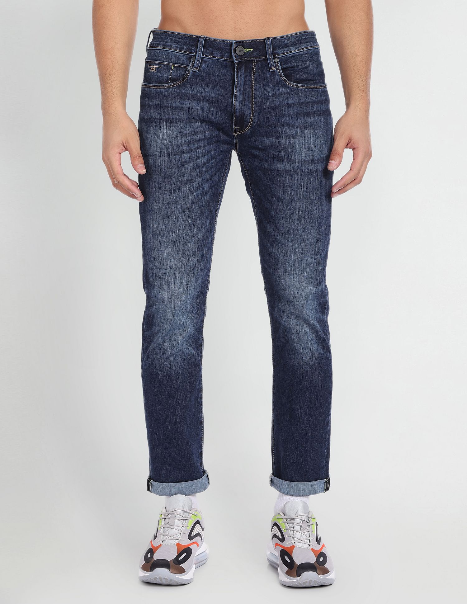 Flying Machine Slim Tapered Fit Whiskered Jeans