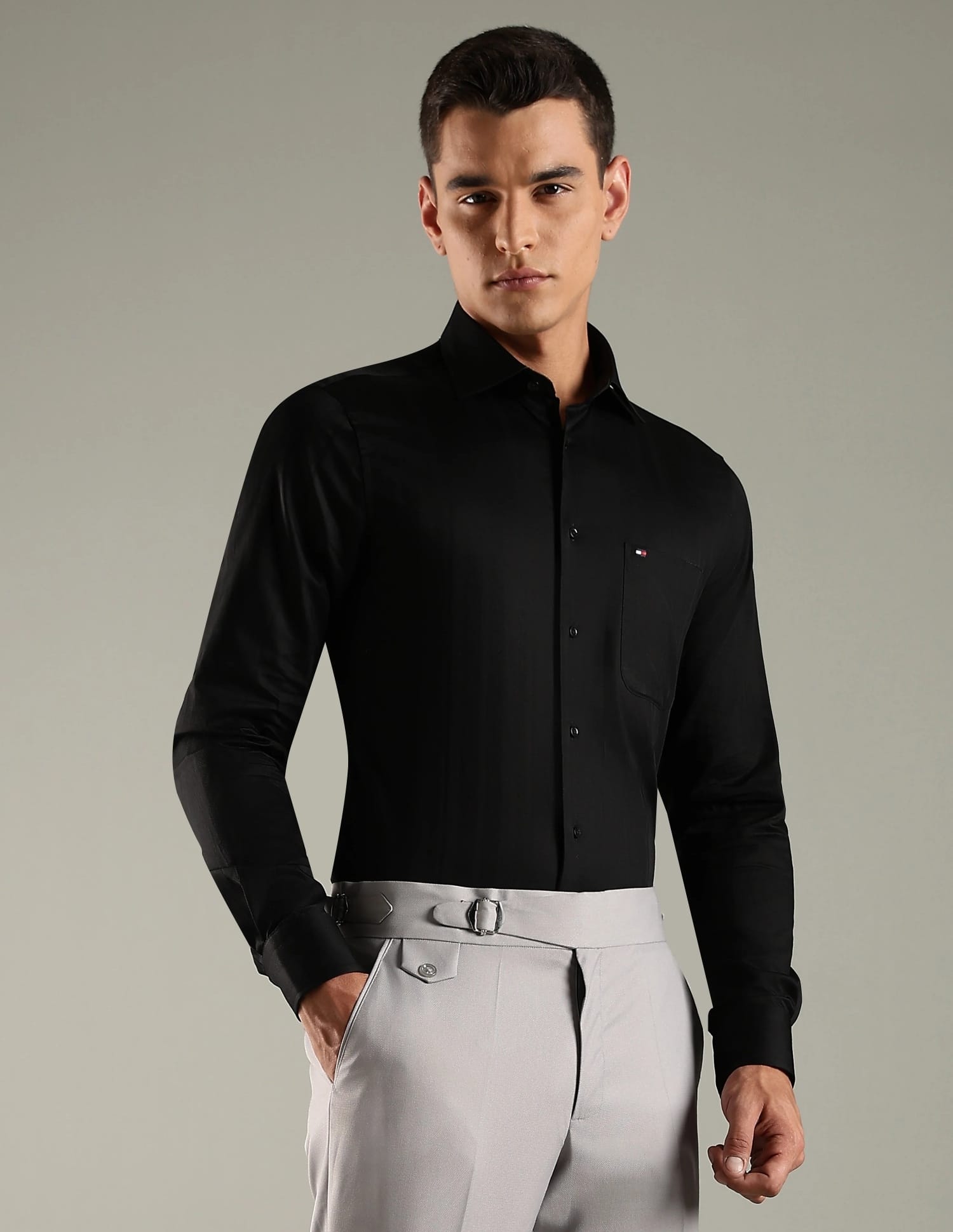 Buy Tommy Hilfiger Self-Design Regular Fit Cotton Shirt