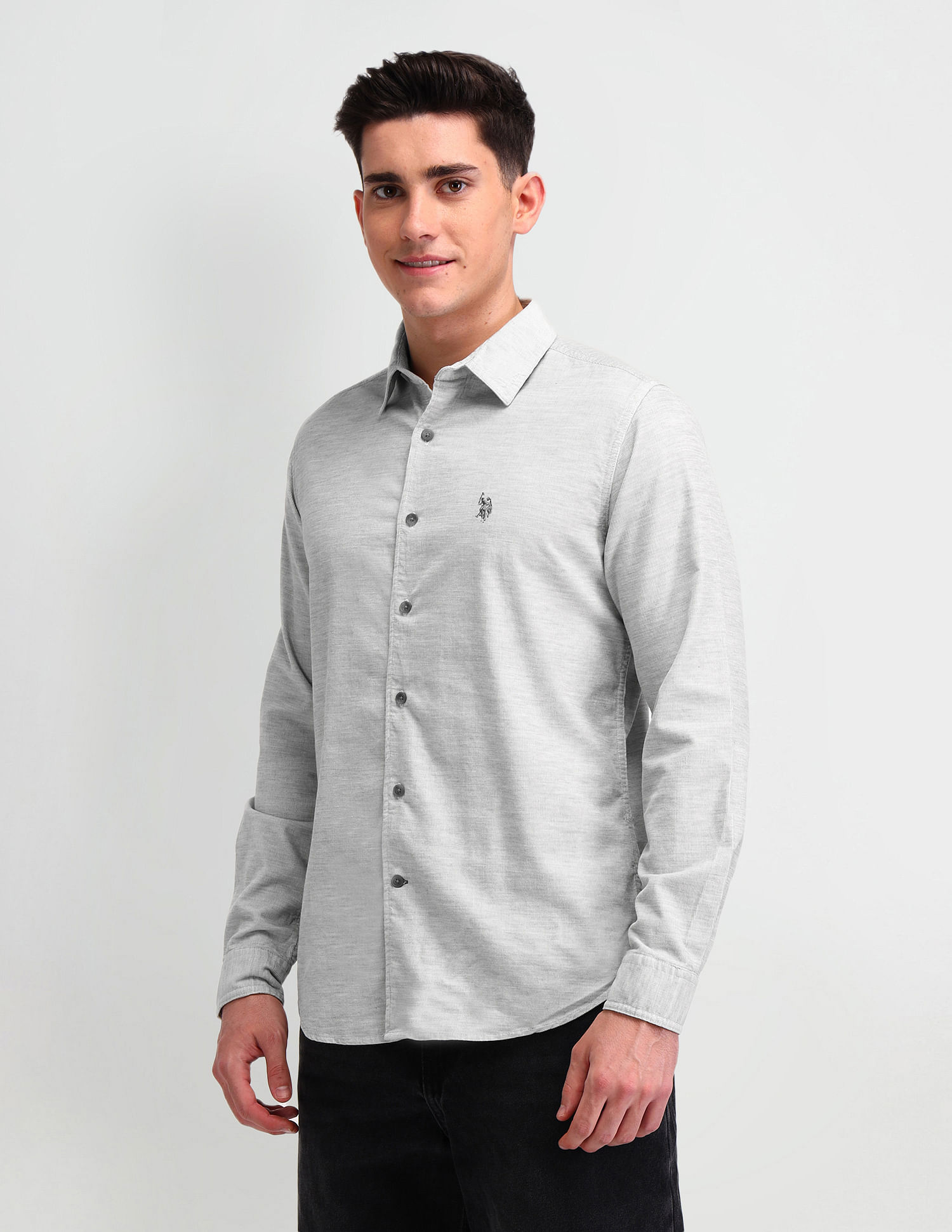 U.S. Polo Assn. Denim Co. Textured Slim Fit Cotton Shirt