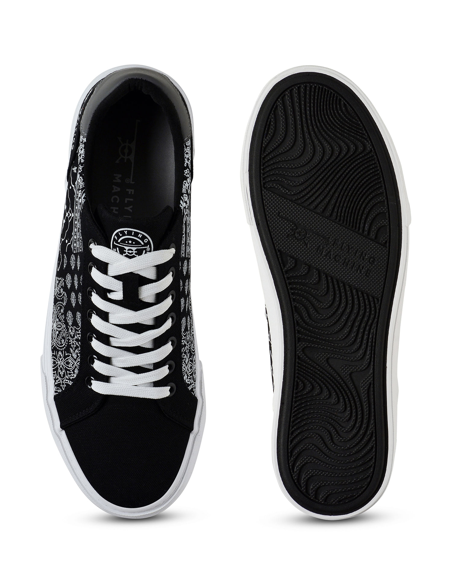 Flying Machine Men Round Toe Lace Up Seton Sneakers