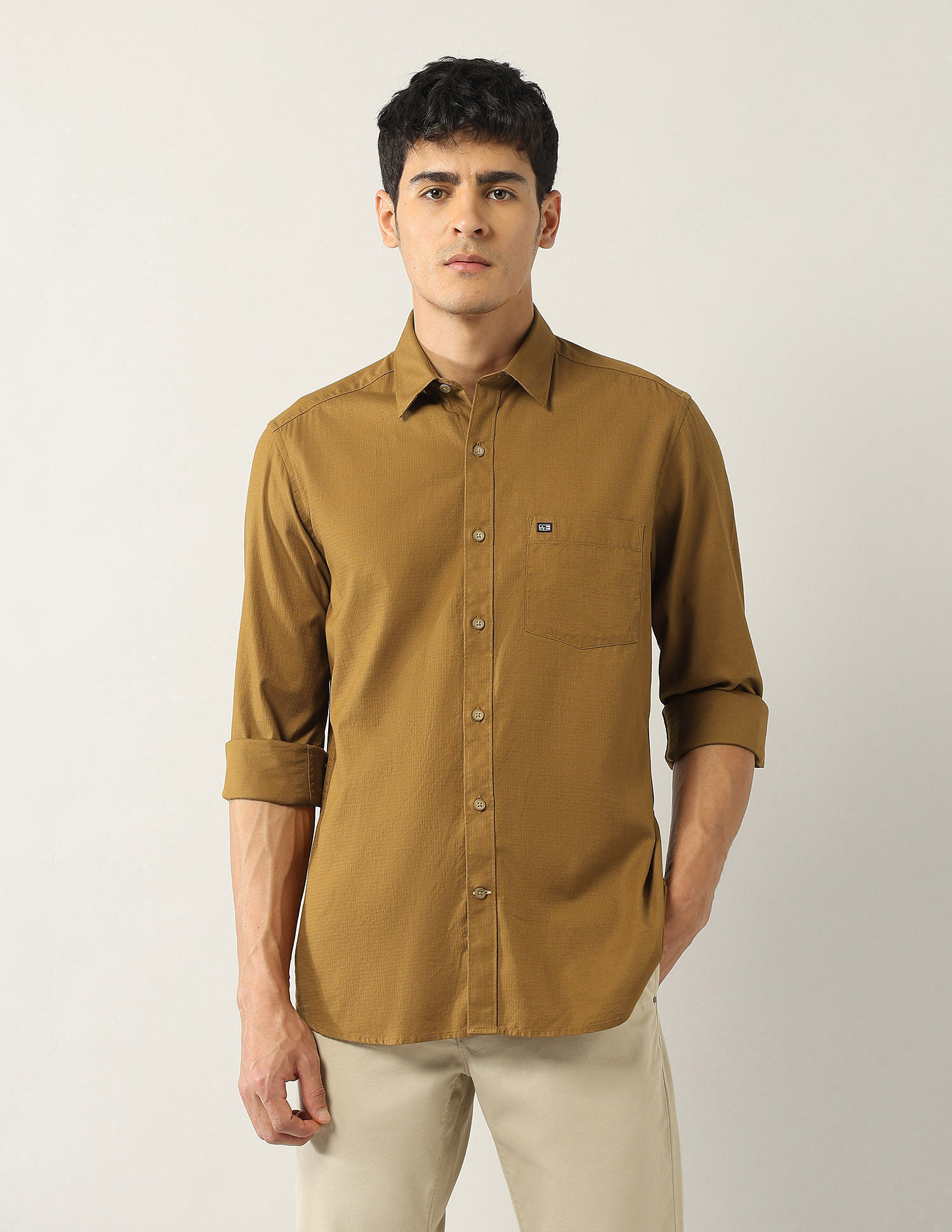 Arrow Sport Textured Regular Fit Pure Cotton Shirt