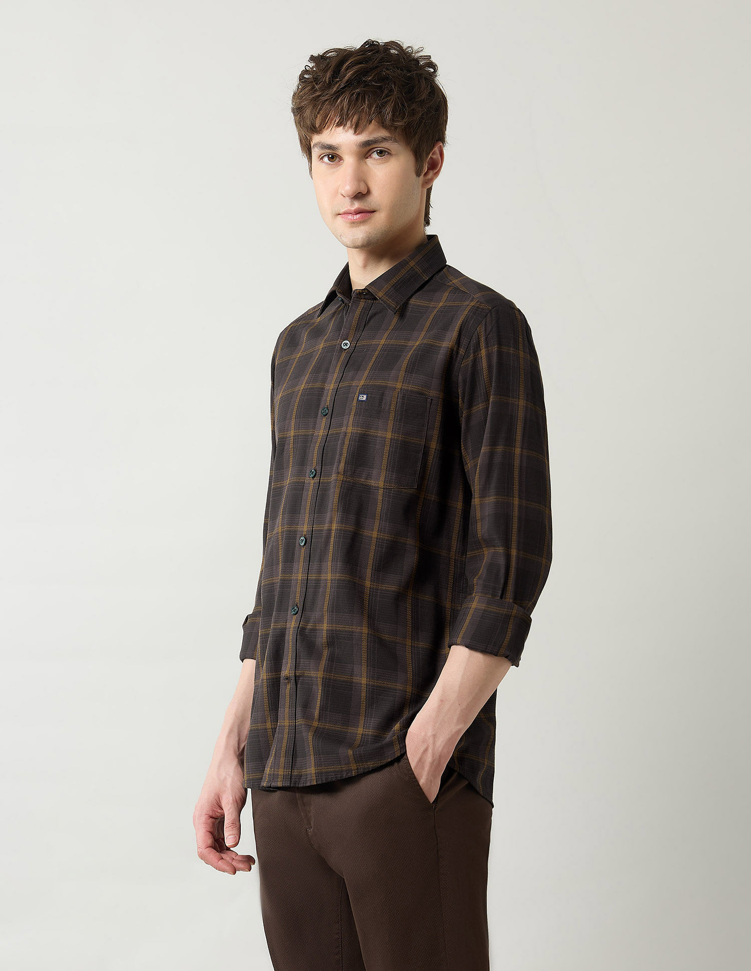 Arrow Sport Grid Tattersall Checked Dobby Shirt