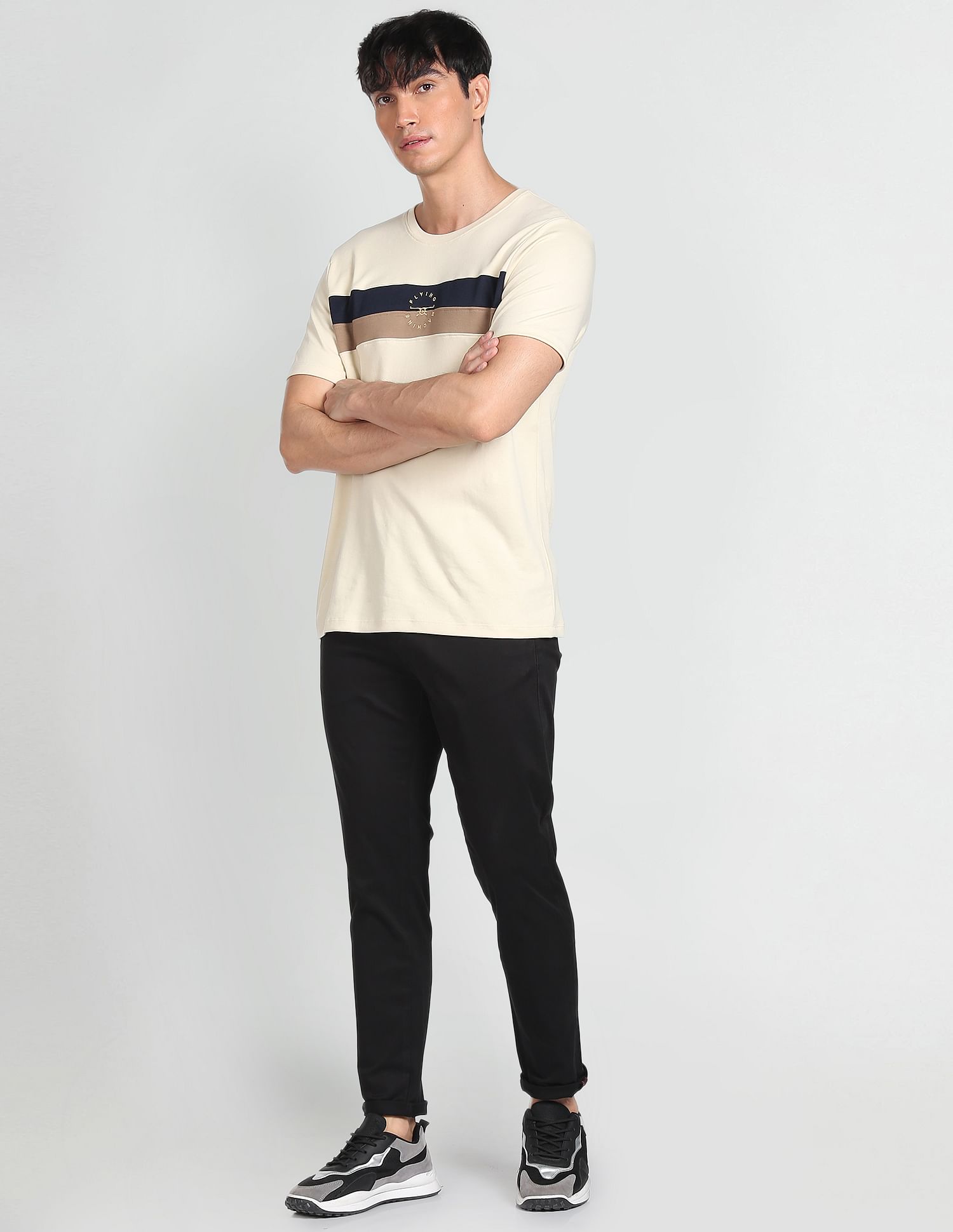 Flying Machine Mid Rise Slim Tapered Trousers