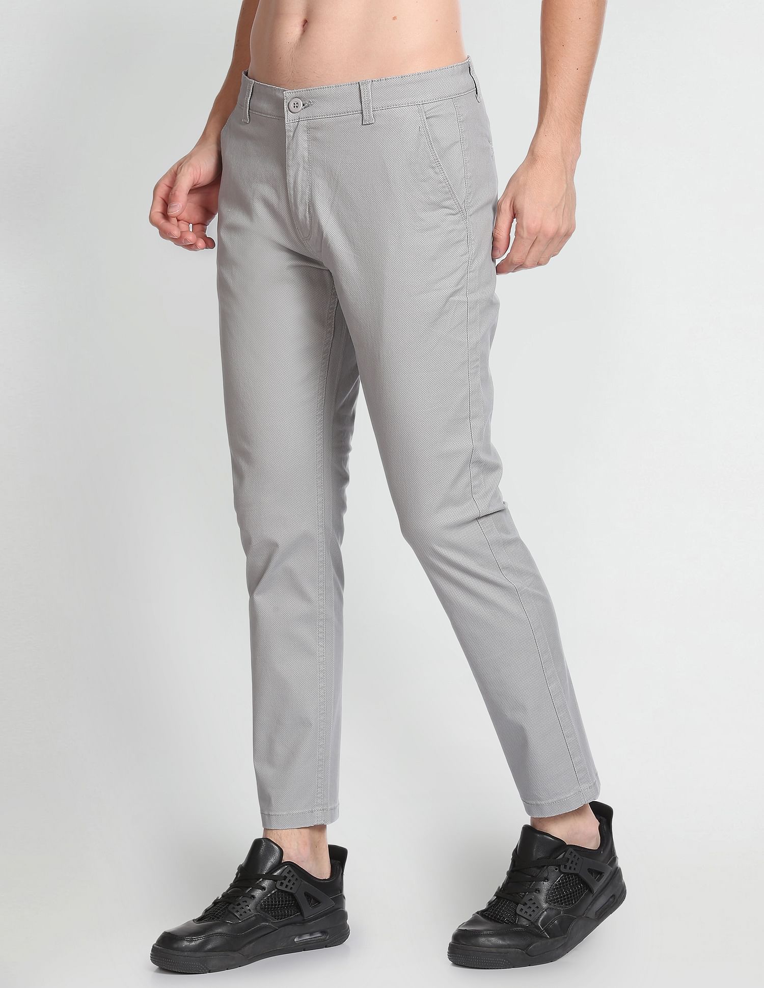 Flying Machine Twill Geometric Print Trousers